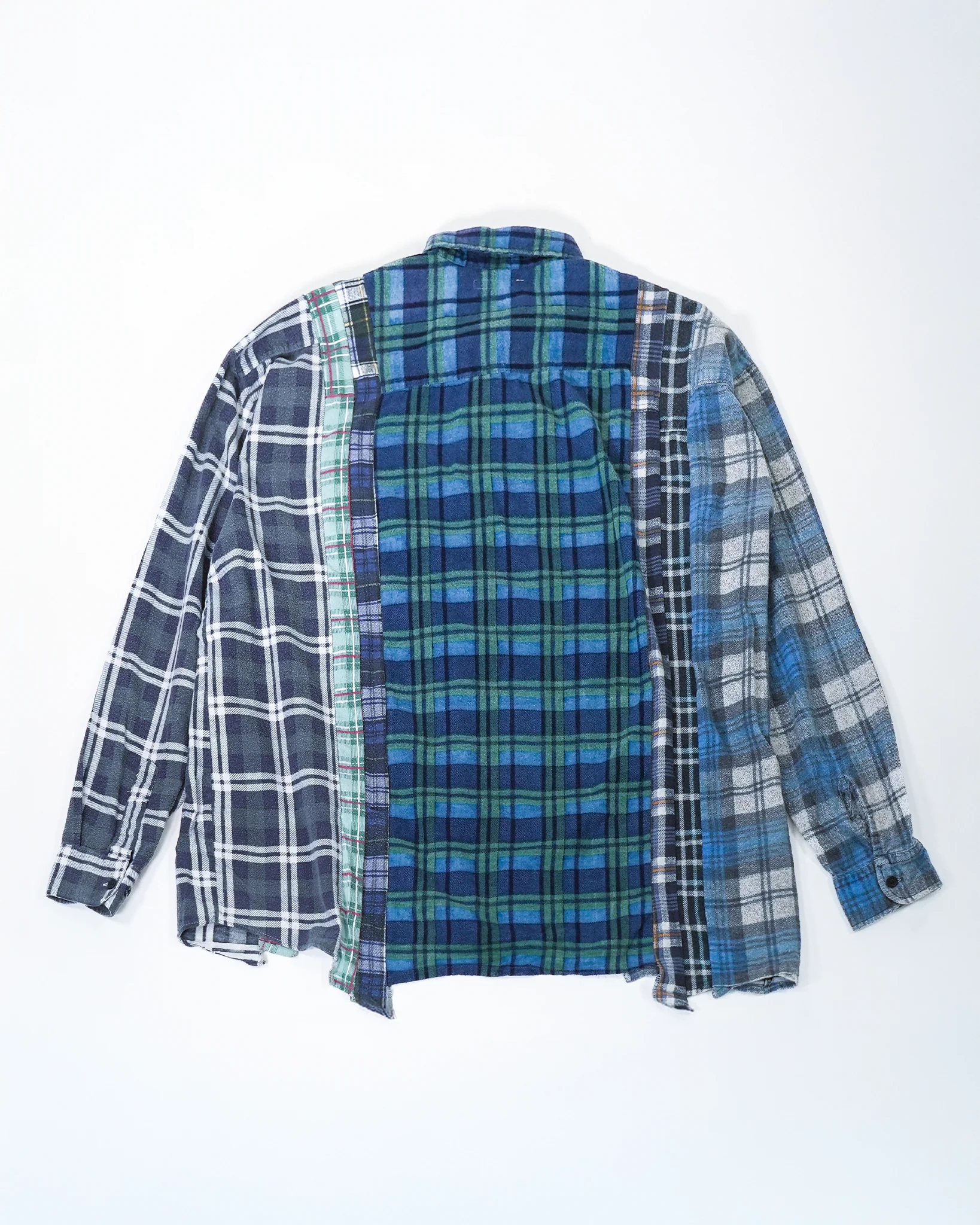 Flannel Shirt -> 7 Cuts Wide Shirt - Blue - Image 2
