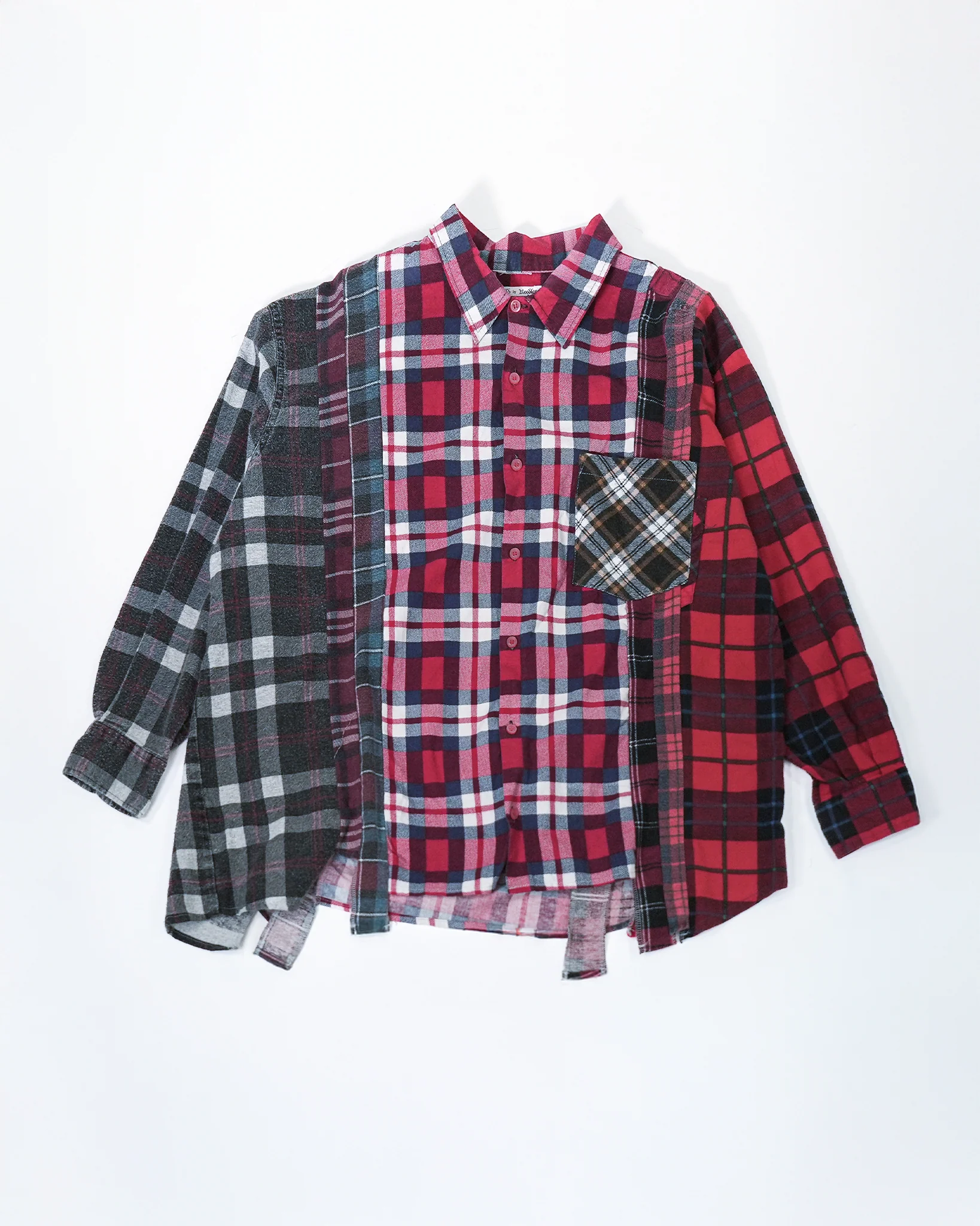 Flannel Shirt -> 7 Cuts Wide Shirt - Red