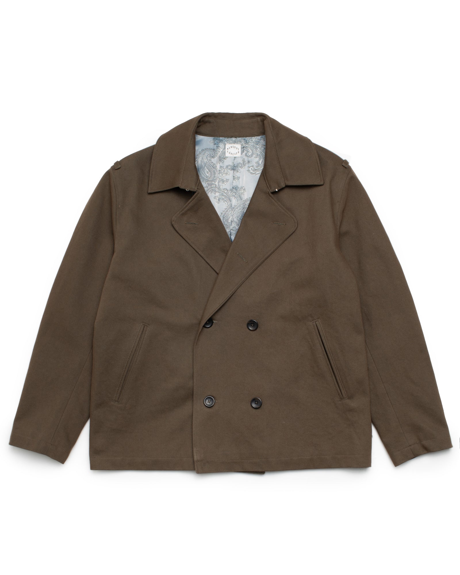 Hangout Forever - Double Breasted Coat - Mud Brown