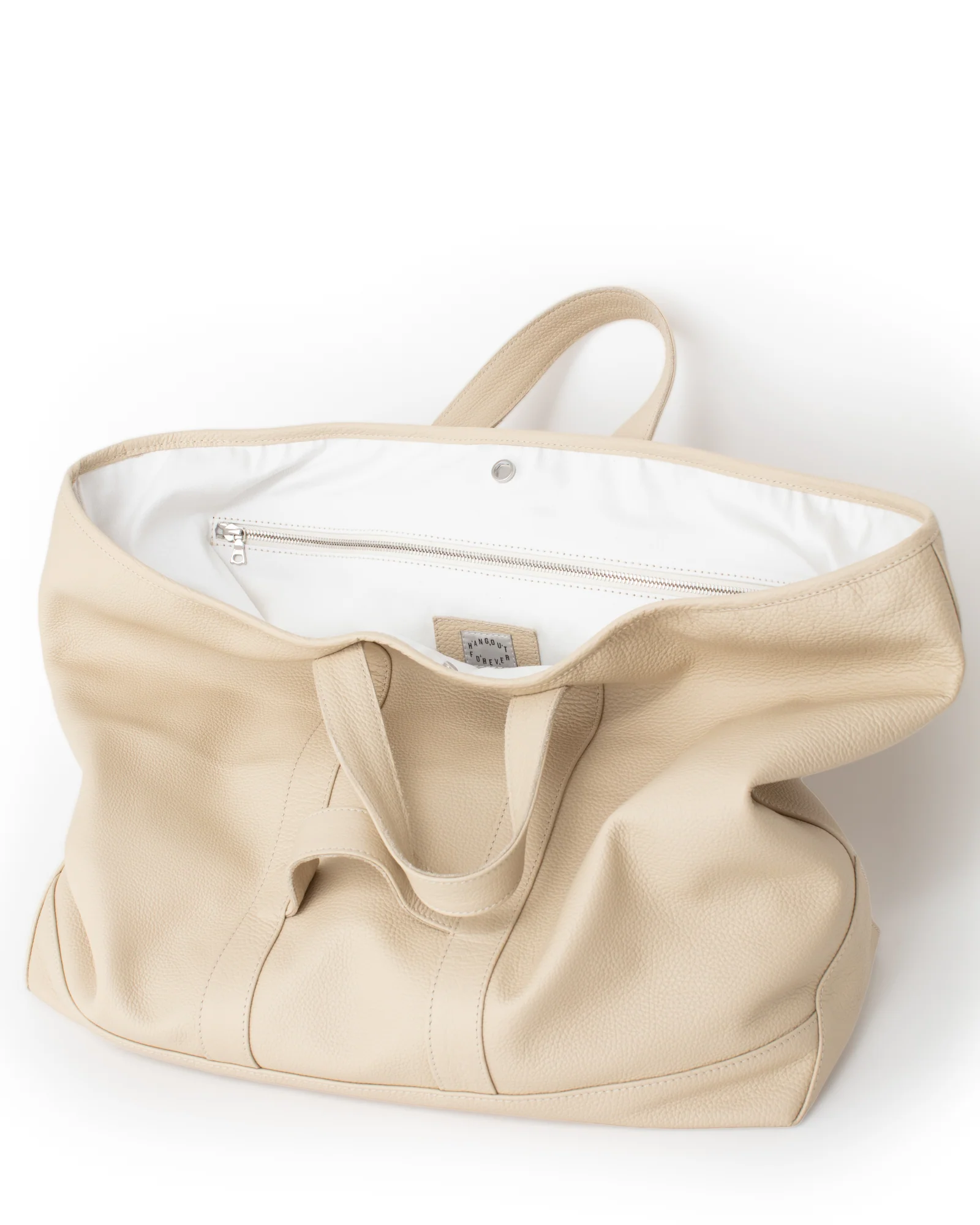 Hangout Forever - Bell Tote Bag - Natural Cowhide - Image 3