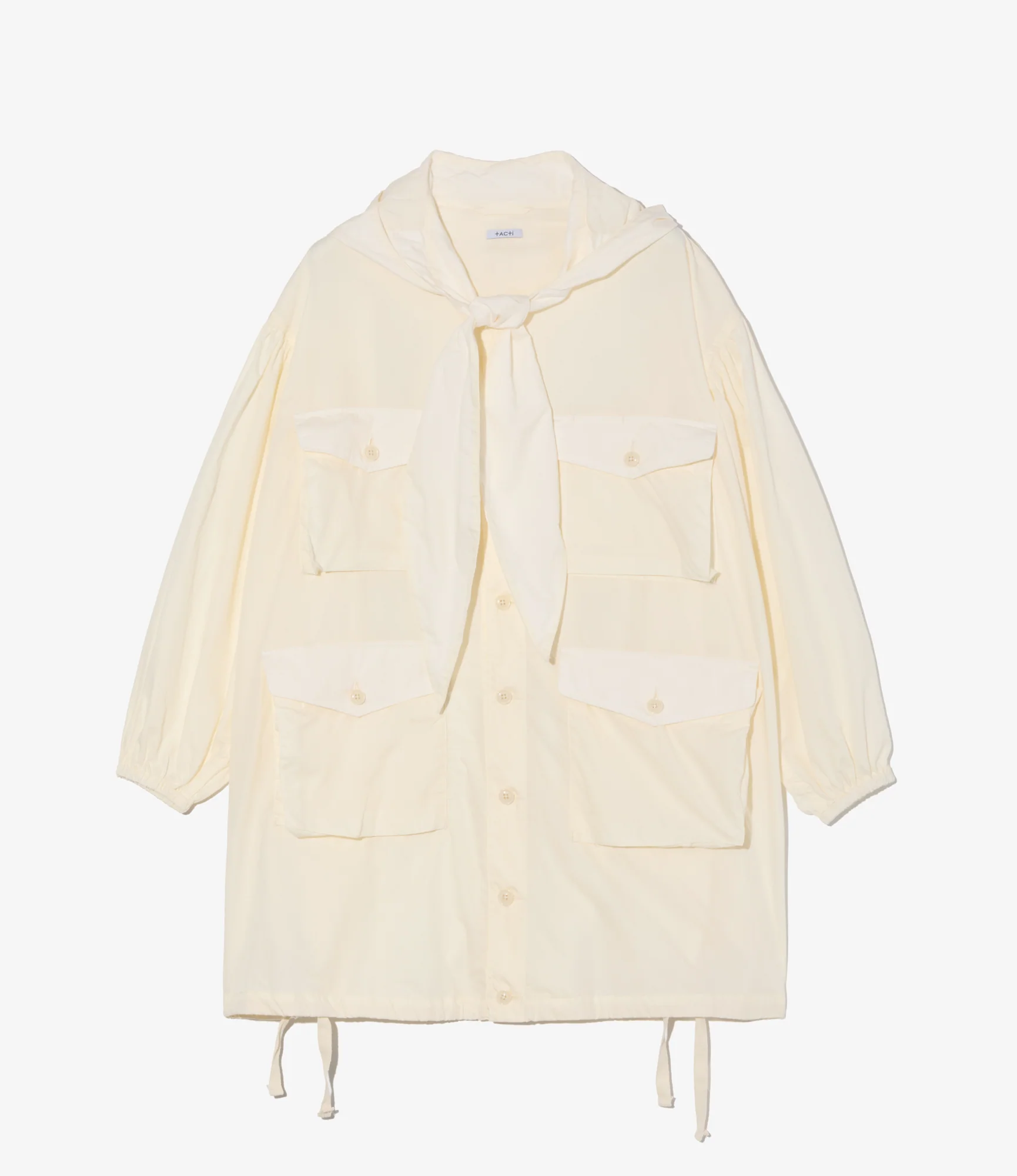 Hooded Field Dress - Ivory 50's Broadcloth
