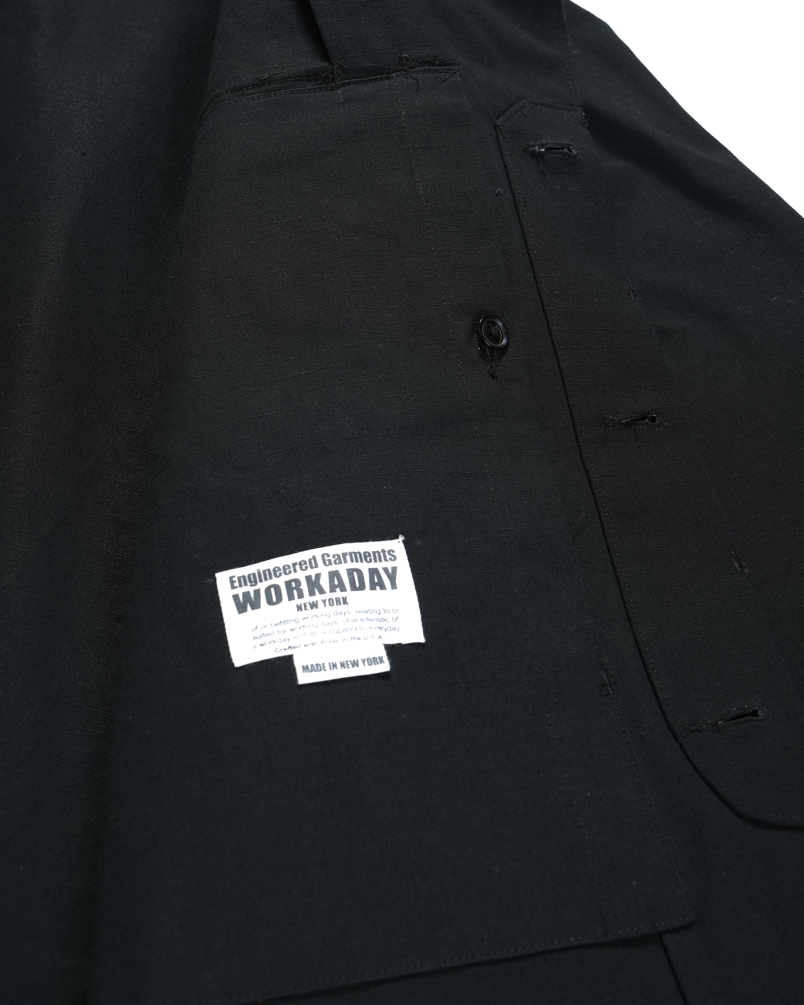 MC Shirt Jacket - Black Heavyweight Cotton Ripstop - Image 4