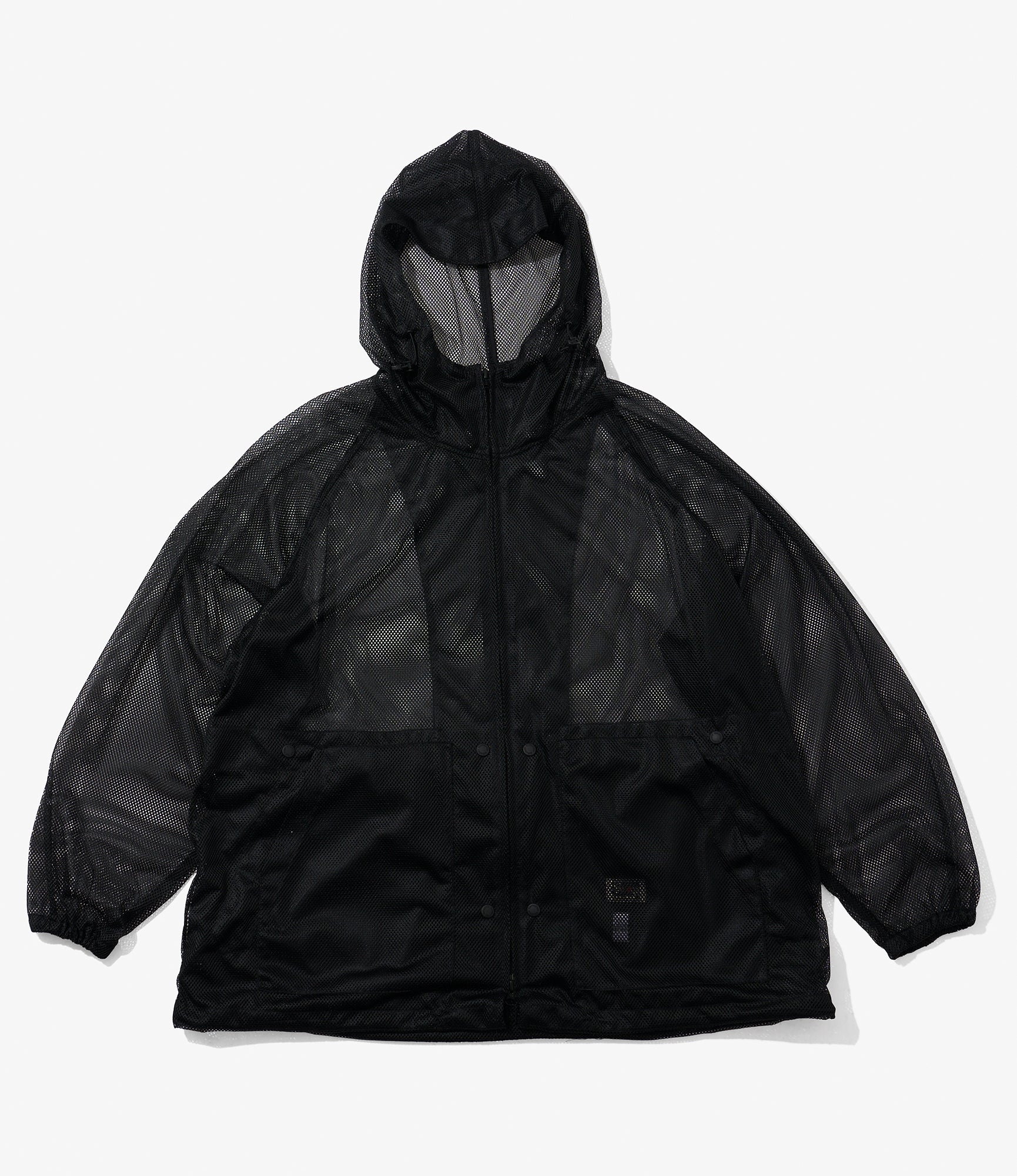 Mesh Parka for NNY x Blue in Green - Black Polyester Mesh