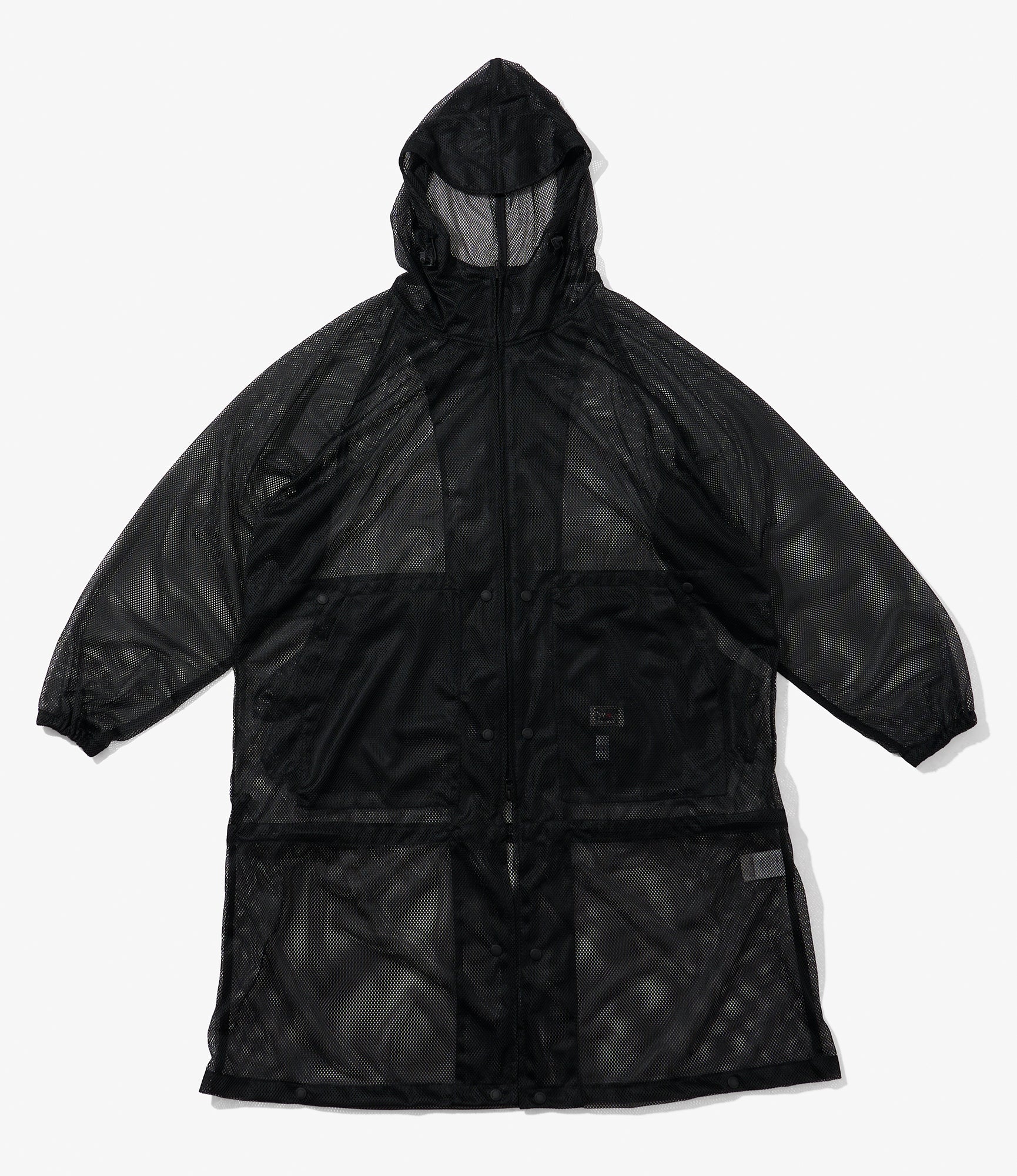 Mesh Parka for NNY x Blue in Green - Black Polyester Mesh - Image 3