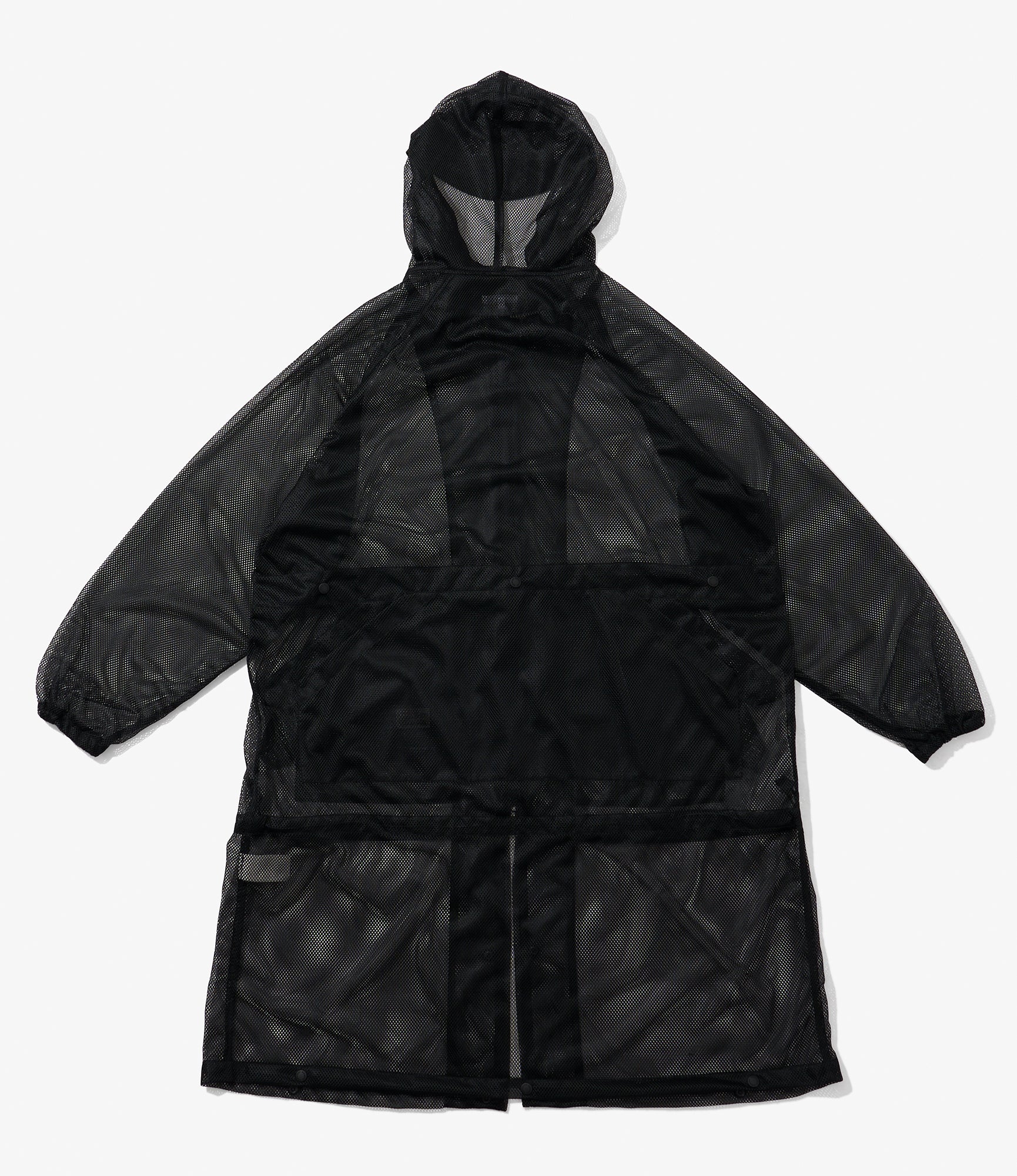 Mesh Parka for NNY x Blue in Green - Black Polyester Mesh - Image 4