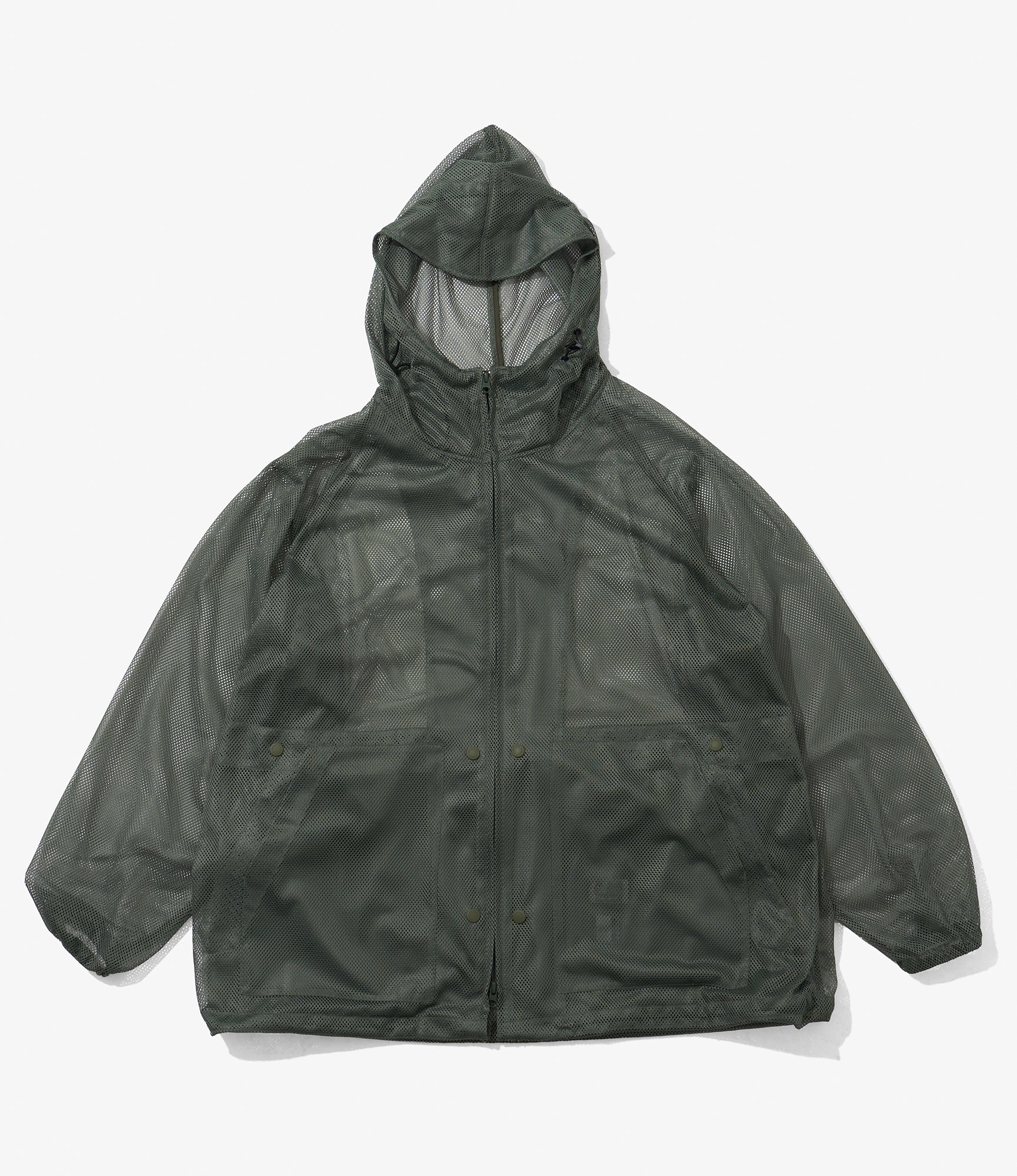 Mesh Parka for NNY x Blue in Green - Olive Polyester Mesh