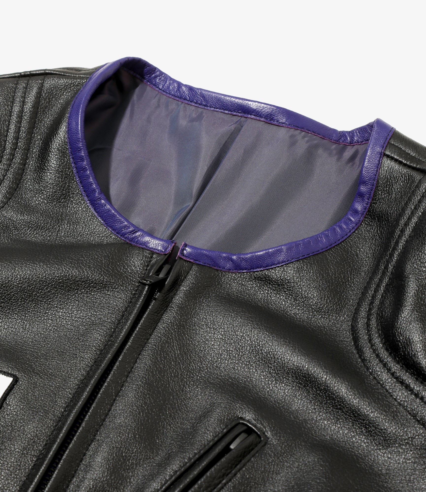 Motor Cycle Jacket - Black - Cowhide Leather - Image 3