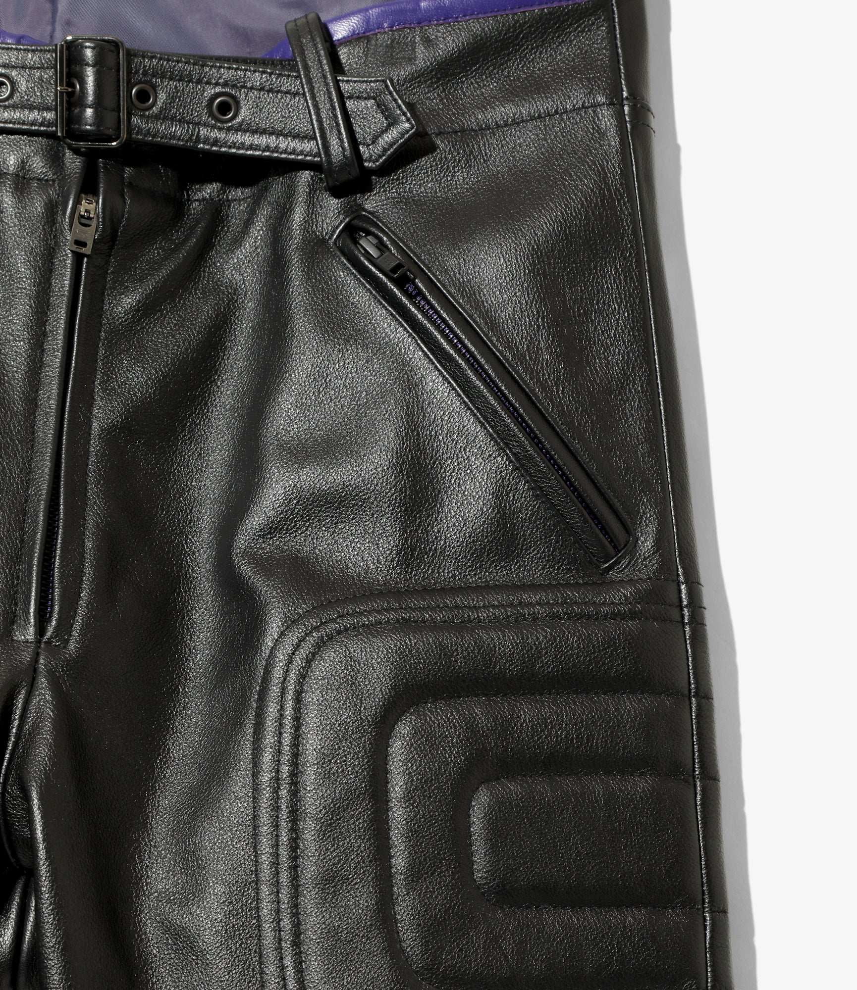 Motor Cycle Pant - Black - Cowhide Leather - Image 2