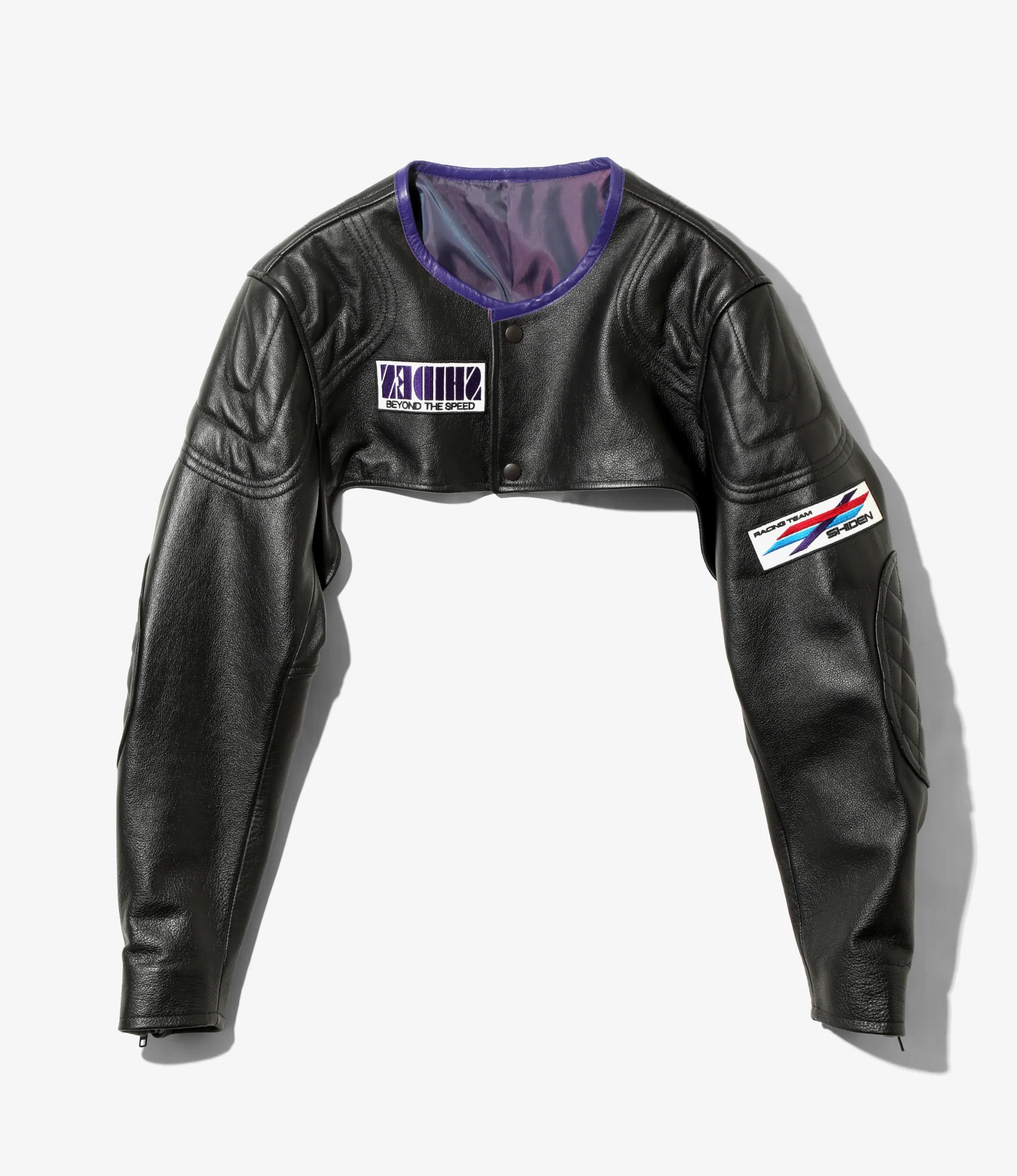 Motor Cycle Sleeves Jacket - Black - Cowhide Leather