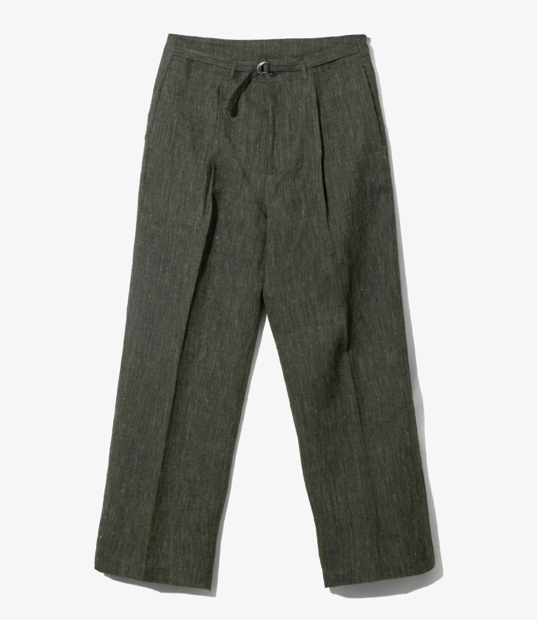 Belted Pant - Black - Linen Wool Twill