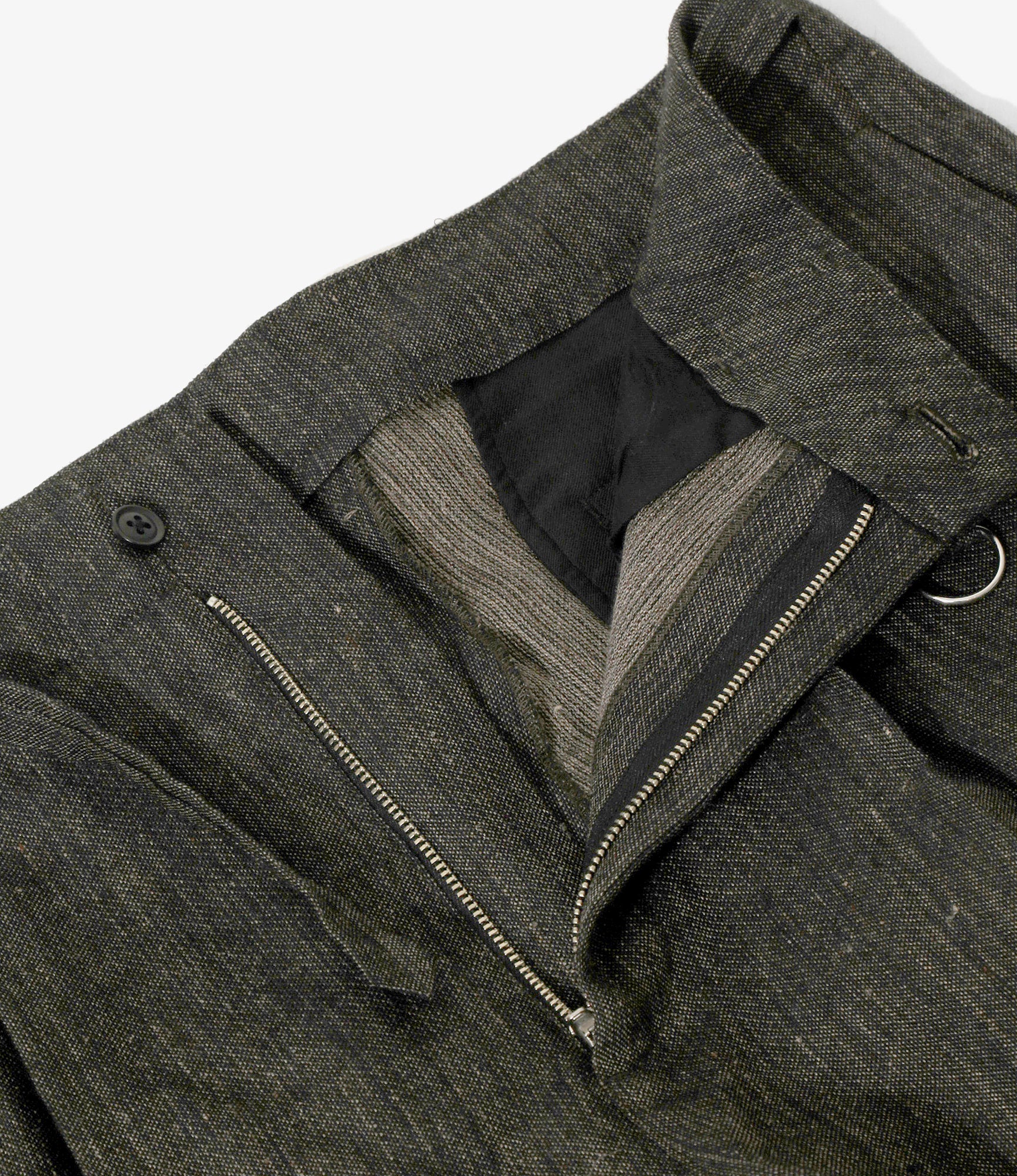 Belted Pant - Black - Linen Wool Twill - Image 3