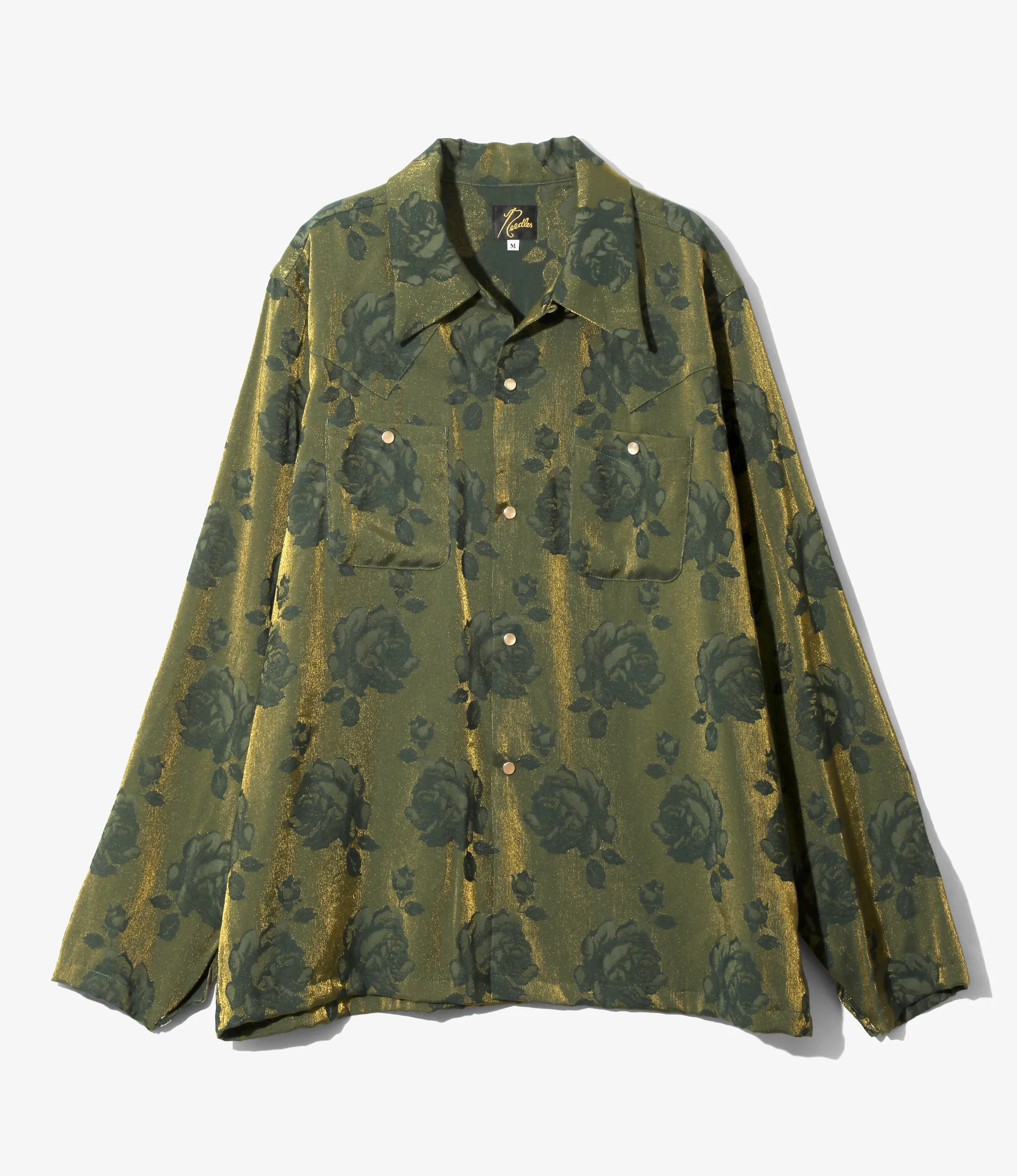 Cowboy One-Up Shirt - Green - Rose Jacquard
