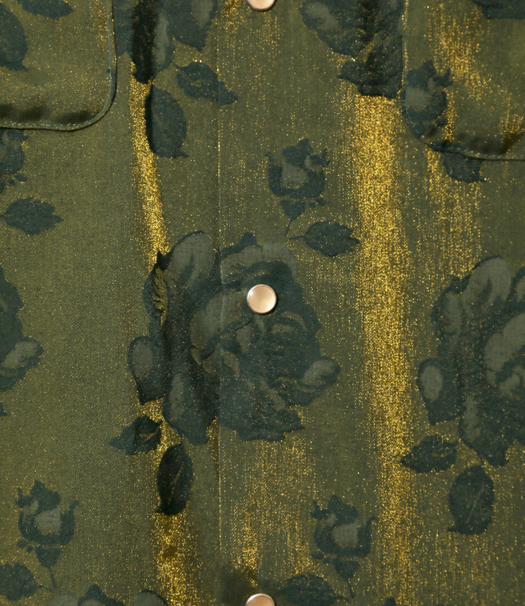 Cowboy One-Up Shirt - Green - Rose Jacquard - Image 3