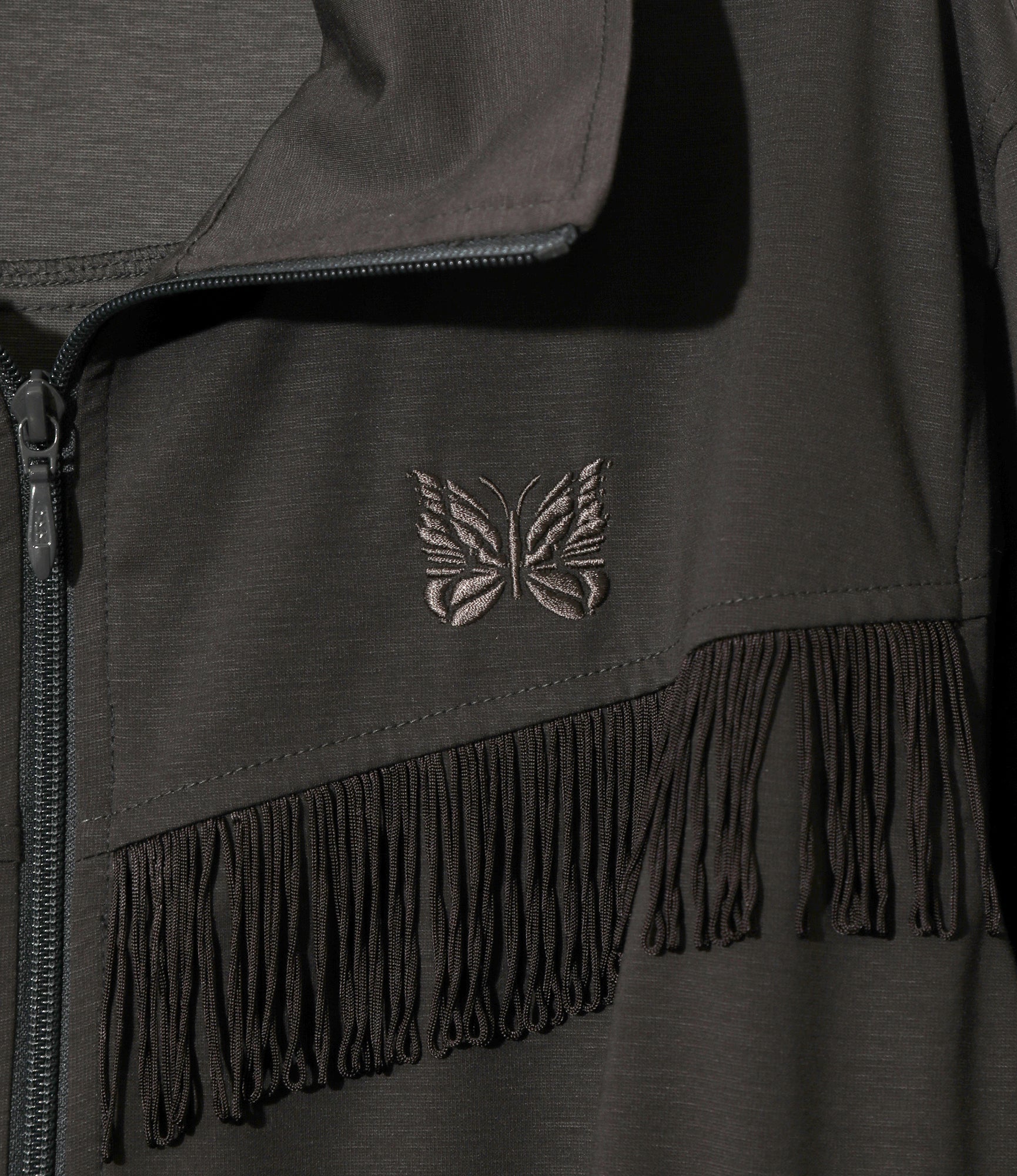 Fringe Track Jacket - Charcoal - High Count Jersey - Image 2
