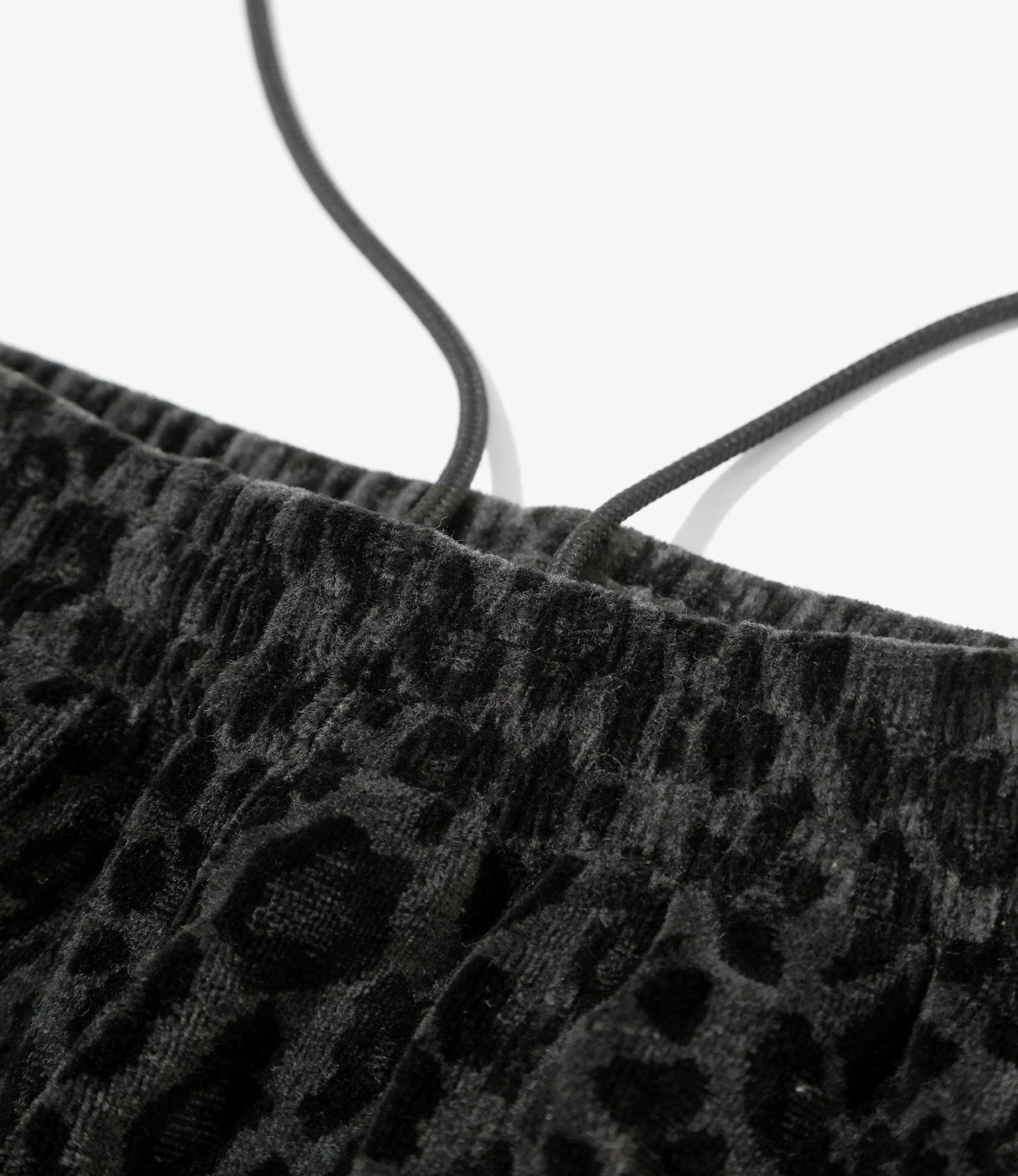 Nepenthes Special - H.D. Track Pant - Black - Leopard Velour - Image 3