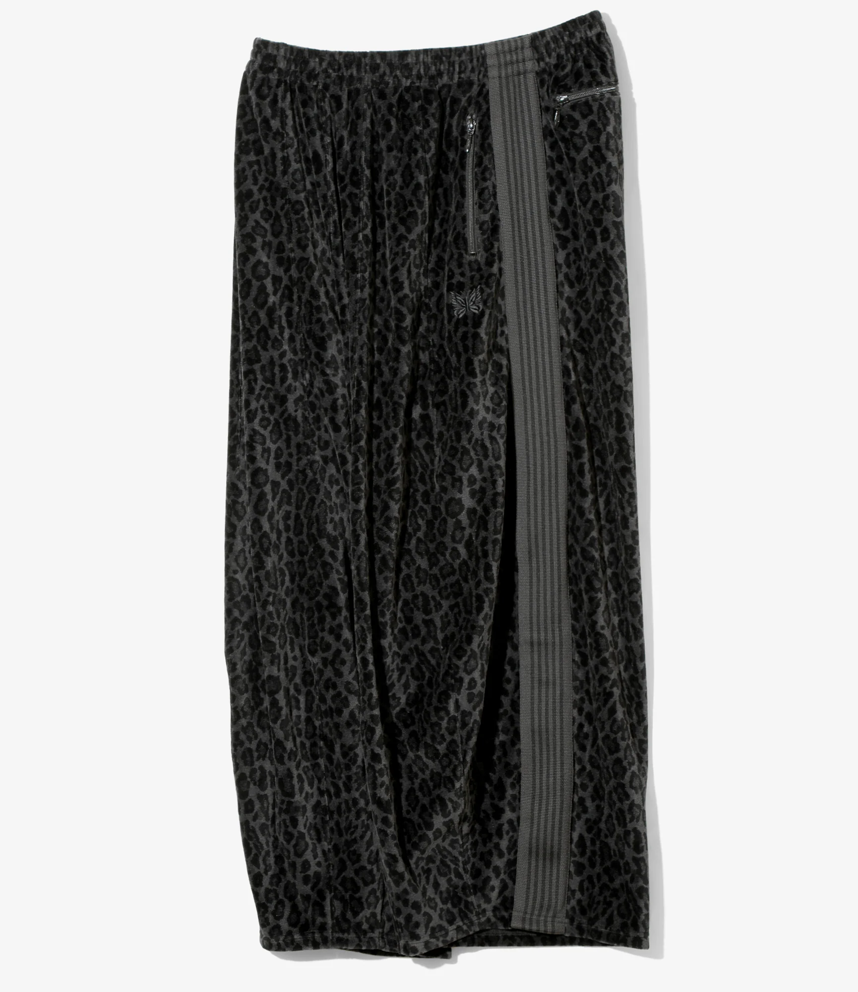 Nepenthes Special - H.D. Track Pant - Black - Leopard Velour - Image 4