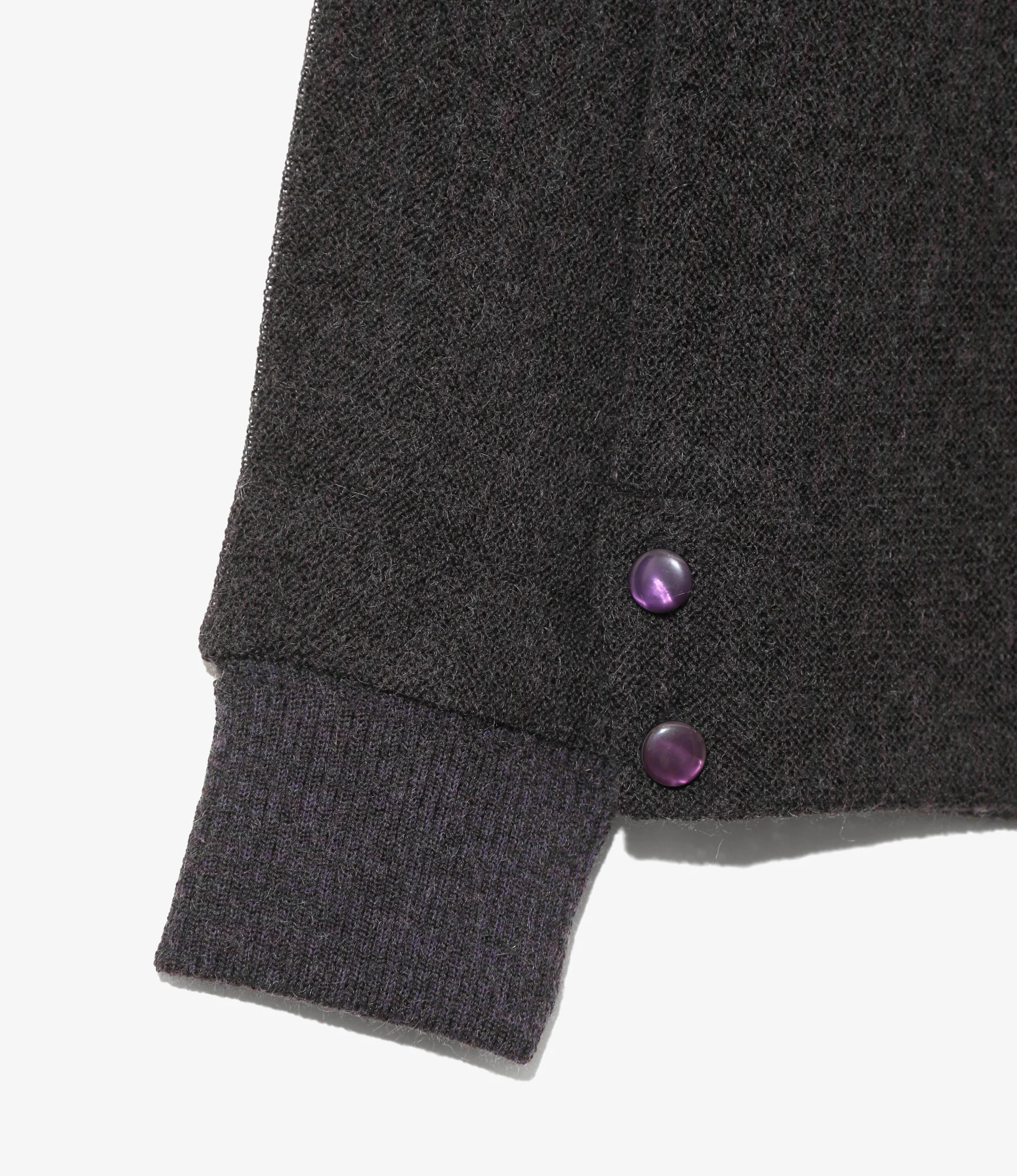 Knit Cardigan - Purple - Crepe Weave - Image 3