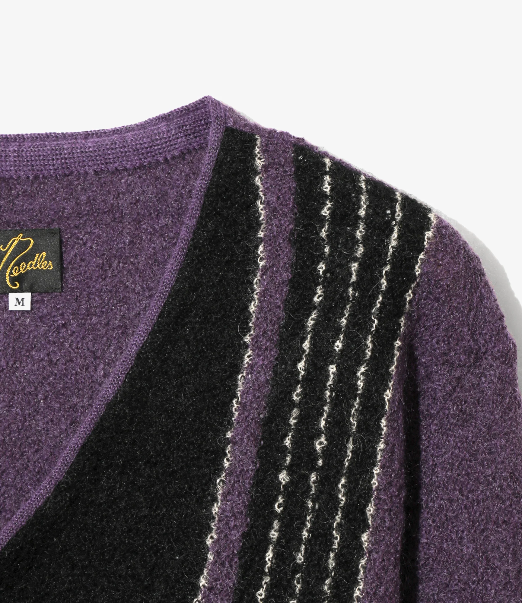 Knit Cardigan - Purple - Crepe Weave Stripe - Image 3
