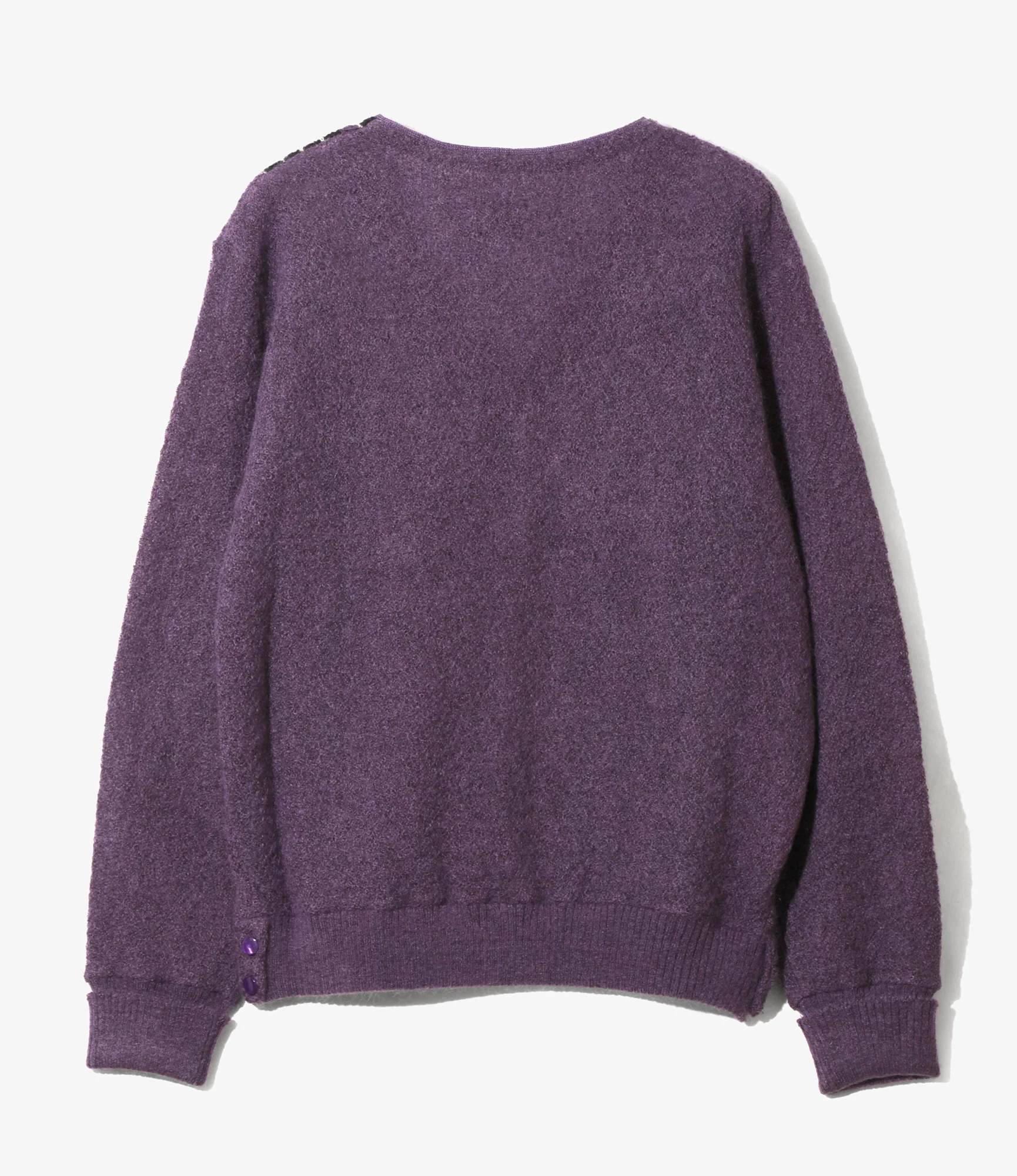 Knit Cardigan - Purple - Crepe Weave Stripe - Image 4