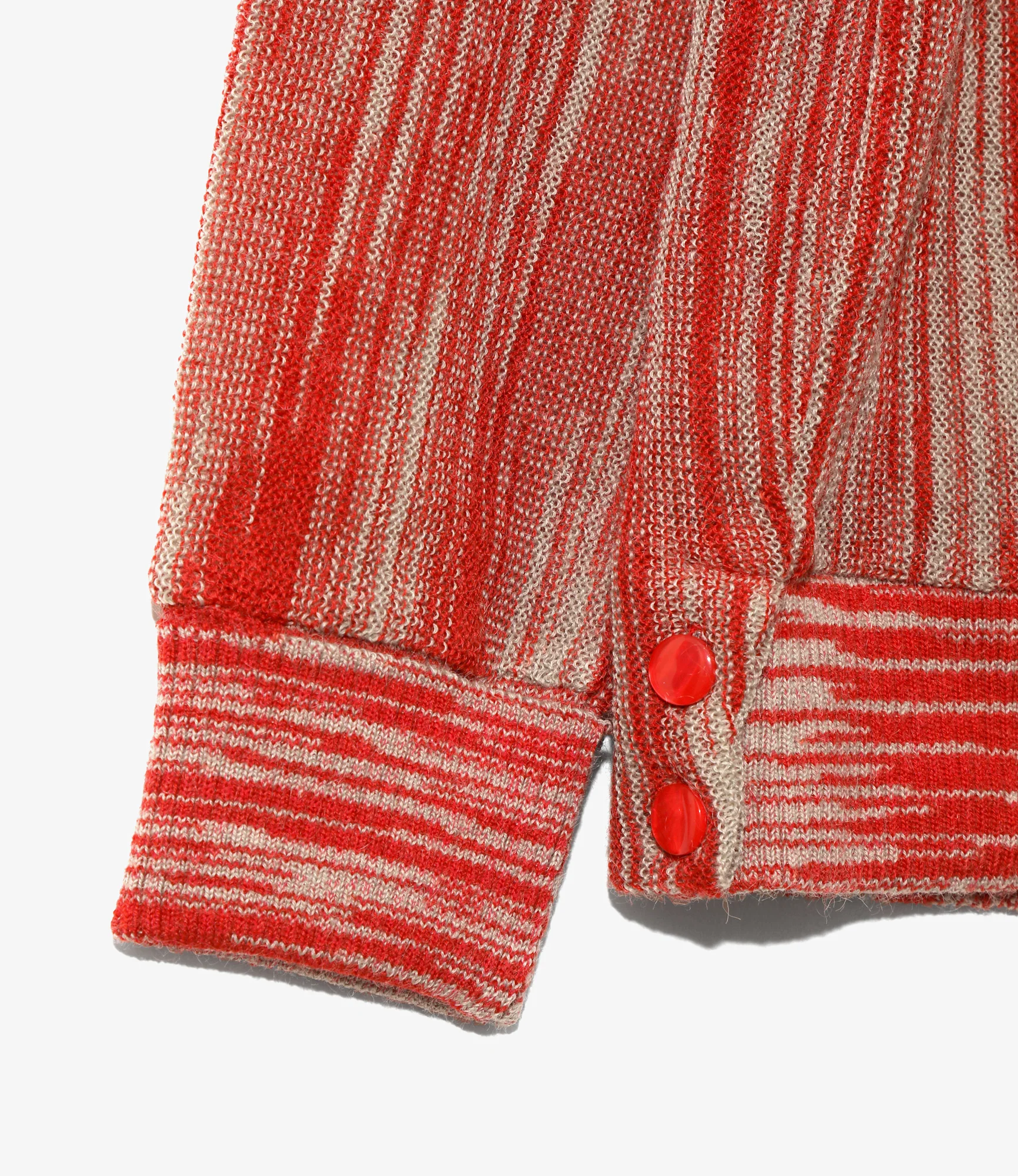 Knit Cardigan - Red - Crepe Weave - Image 3