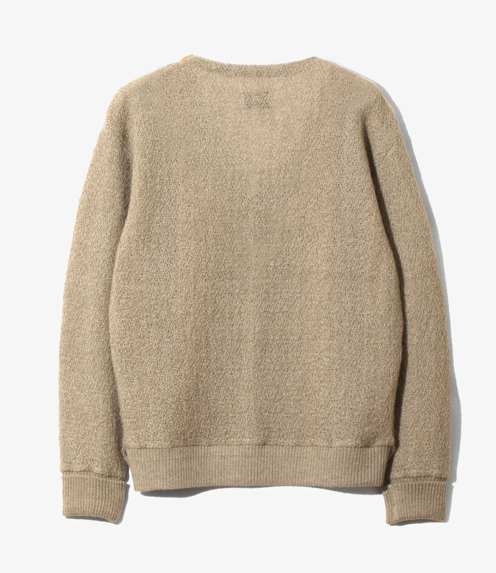 Knit Cardigan - Taupe - Crepe Weave Stripe - Image 4