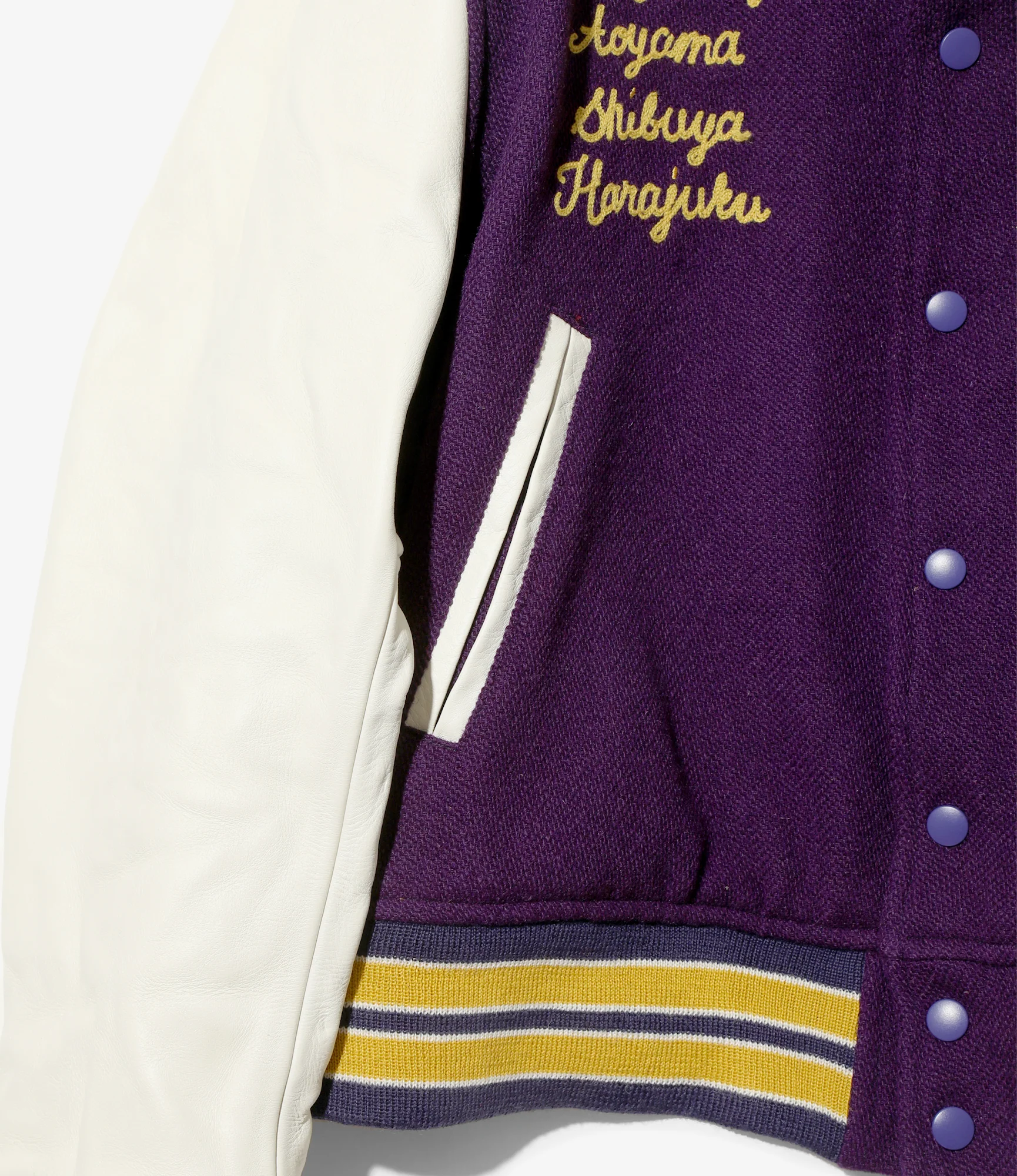 Lettered Jacket - Purple - Wool Melton - Image 3