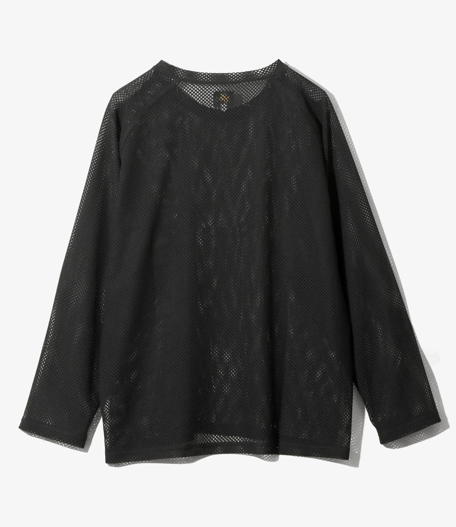 L/S U-Neck Tee - Black - Geometric Raschel Lace - Image 3