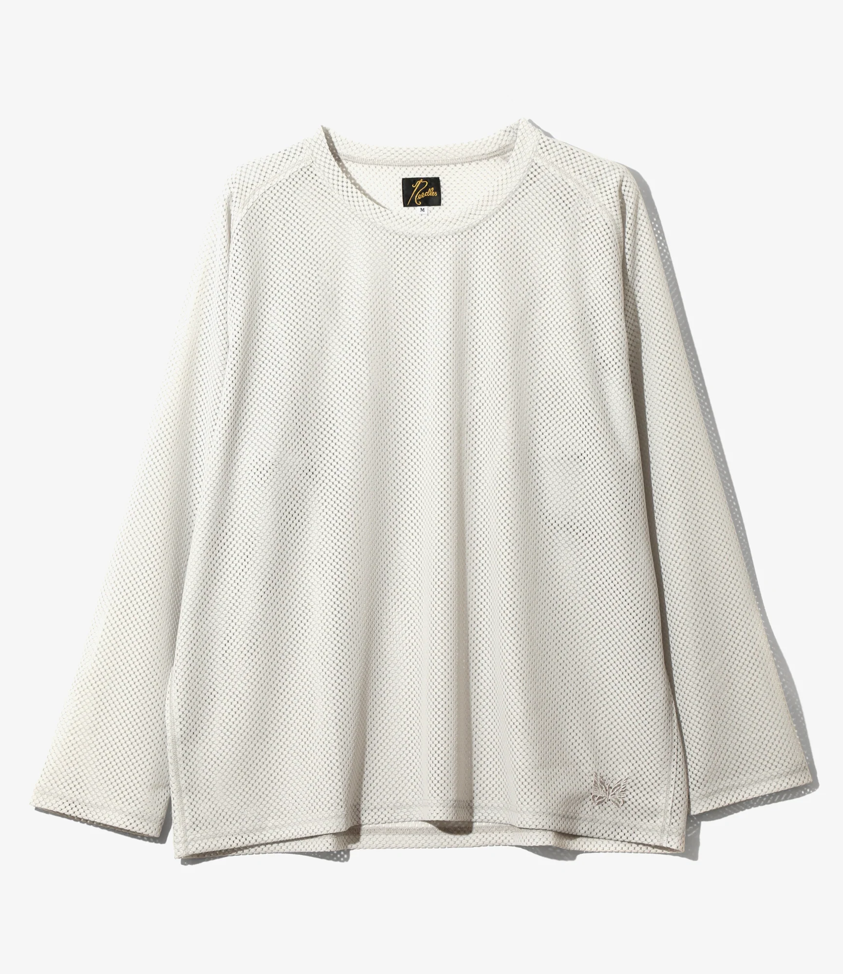 L/S U-Neck Tee - Grey - Geometric Raschel Lace