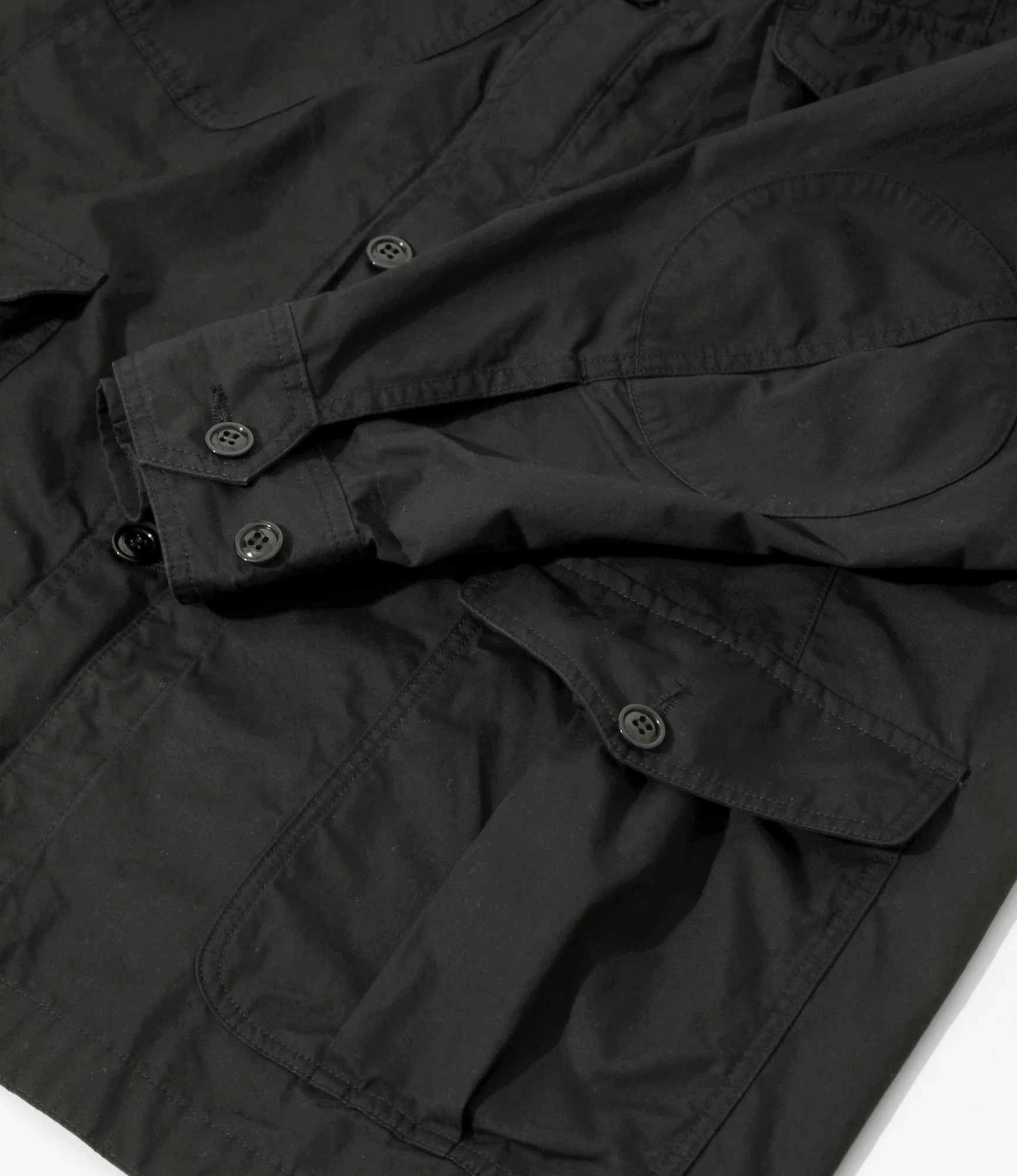 Officer Coat - Black - Cotton Weather Cloth - Image 3
