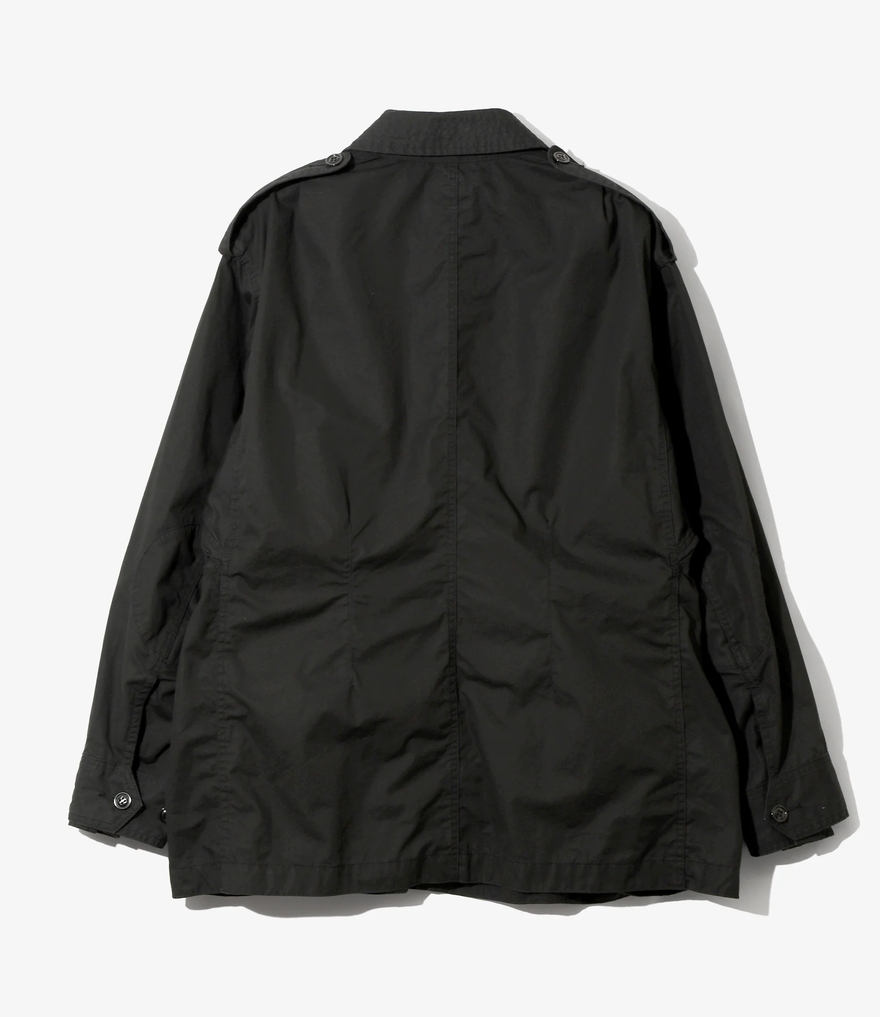 Officer Coat - Black - Cotton Weather Cloth - Image 5