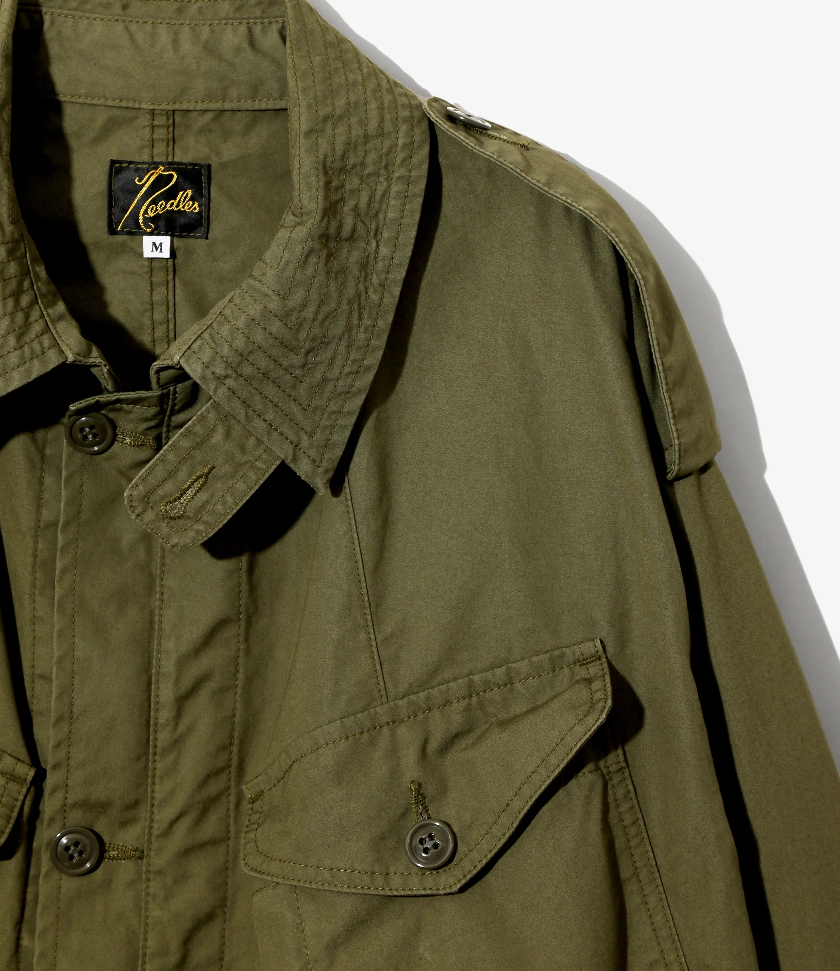 Officer Coat - Olive - Cotton Weather Cloth - Image 2