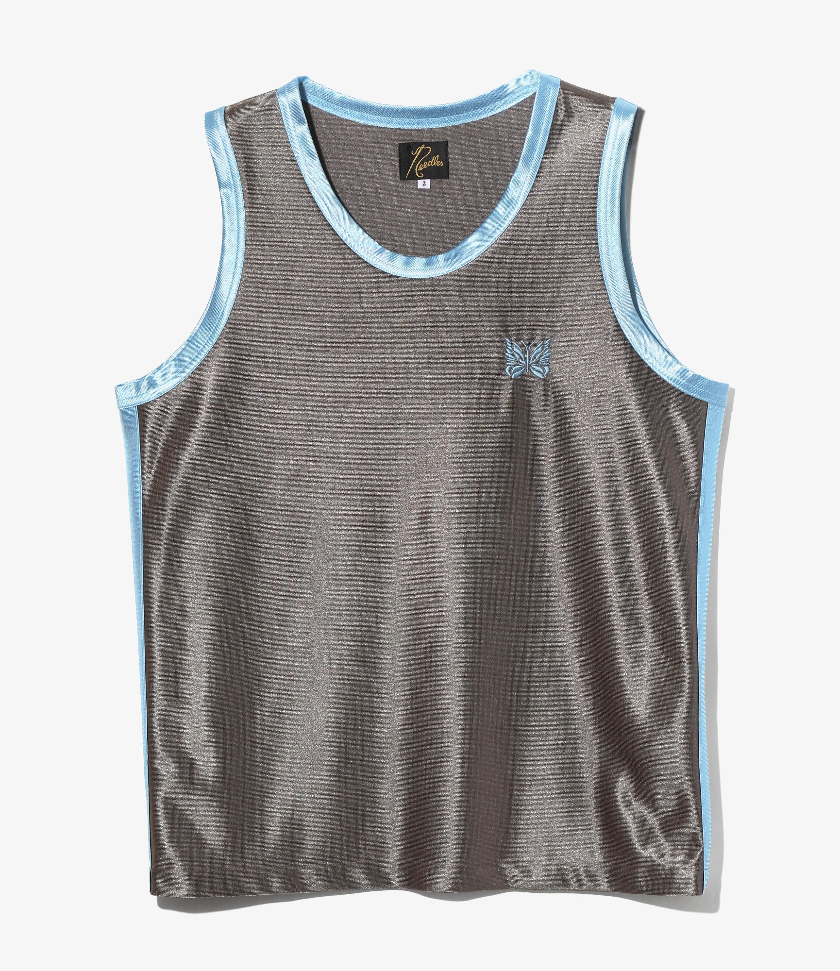 Papillon Emb. Side Line Tank Top - Greige - Tricot Sateen