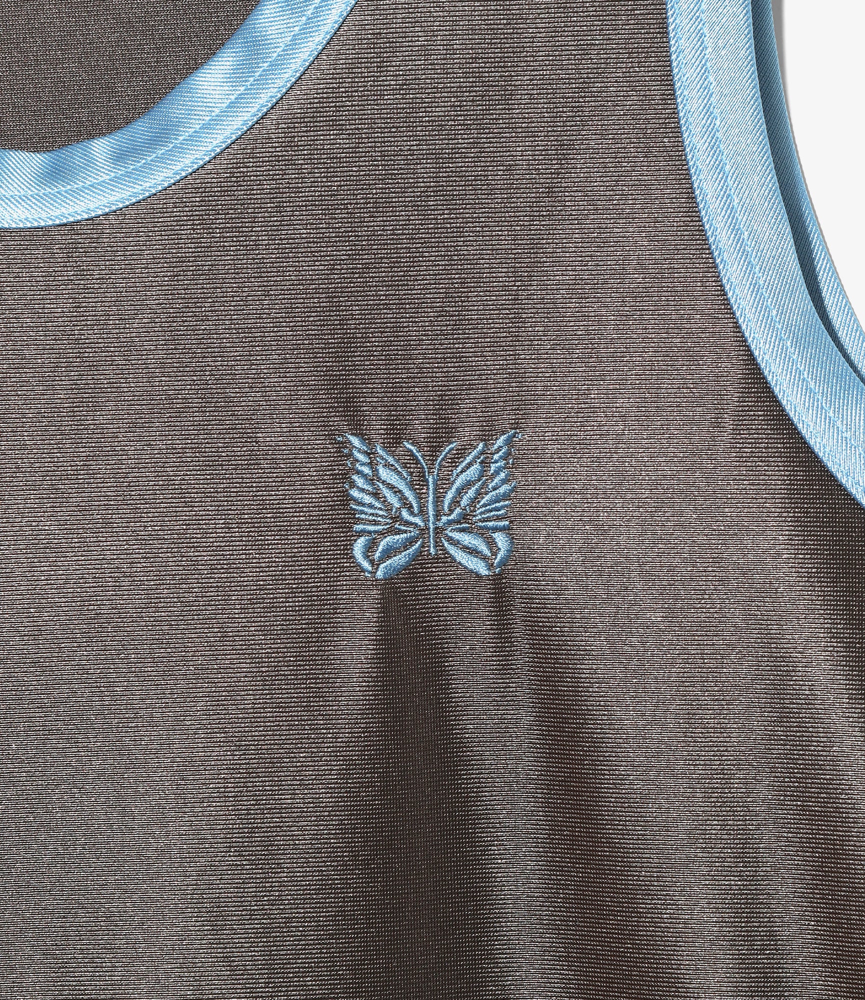 Papillon Emb. Side Line Tank Top - Greige - Tricot Sateen - Image 2