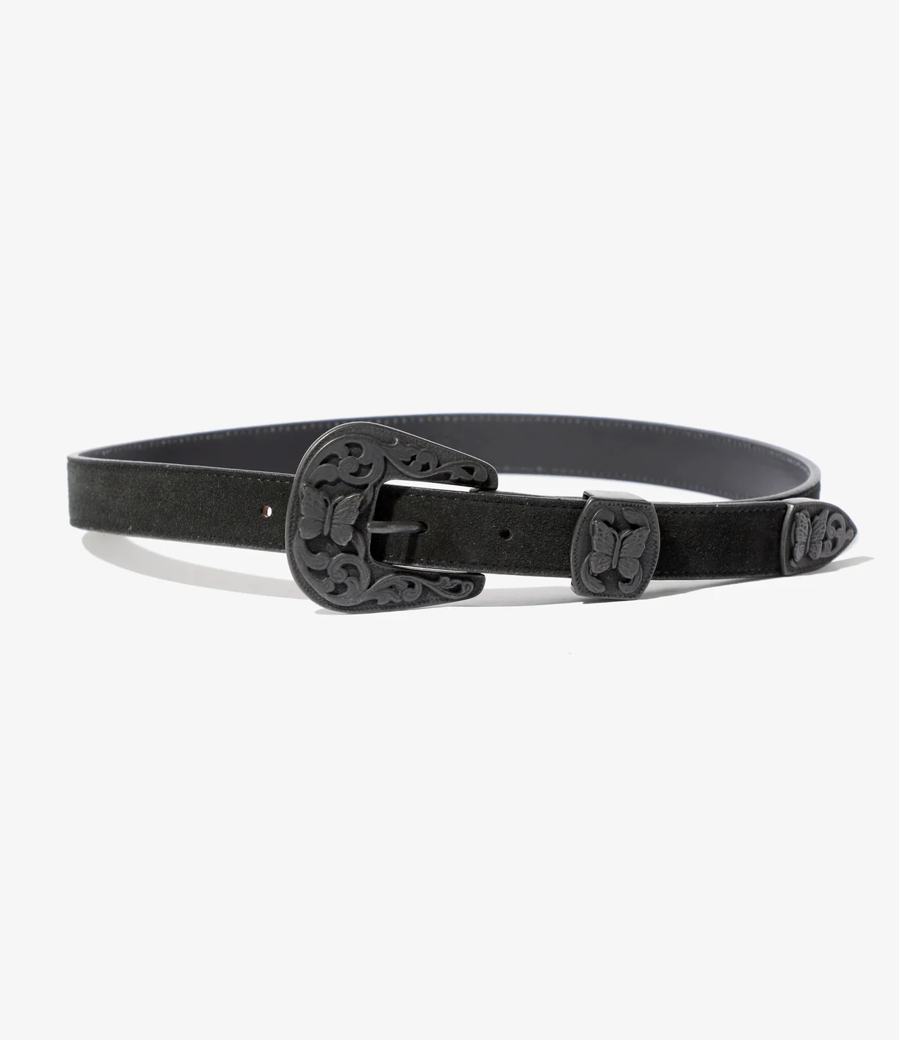 Papillon Western Tip Belt - Black - Suede Lthr.