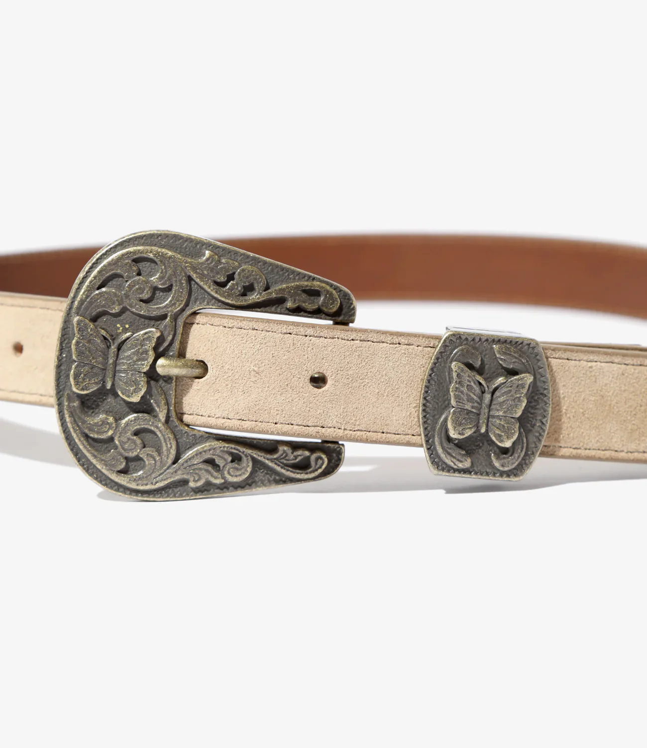 Papillon Western Tip Belt - Taupe - Suede Lthr. - Image 2