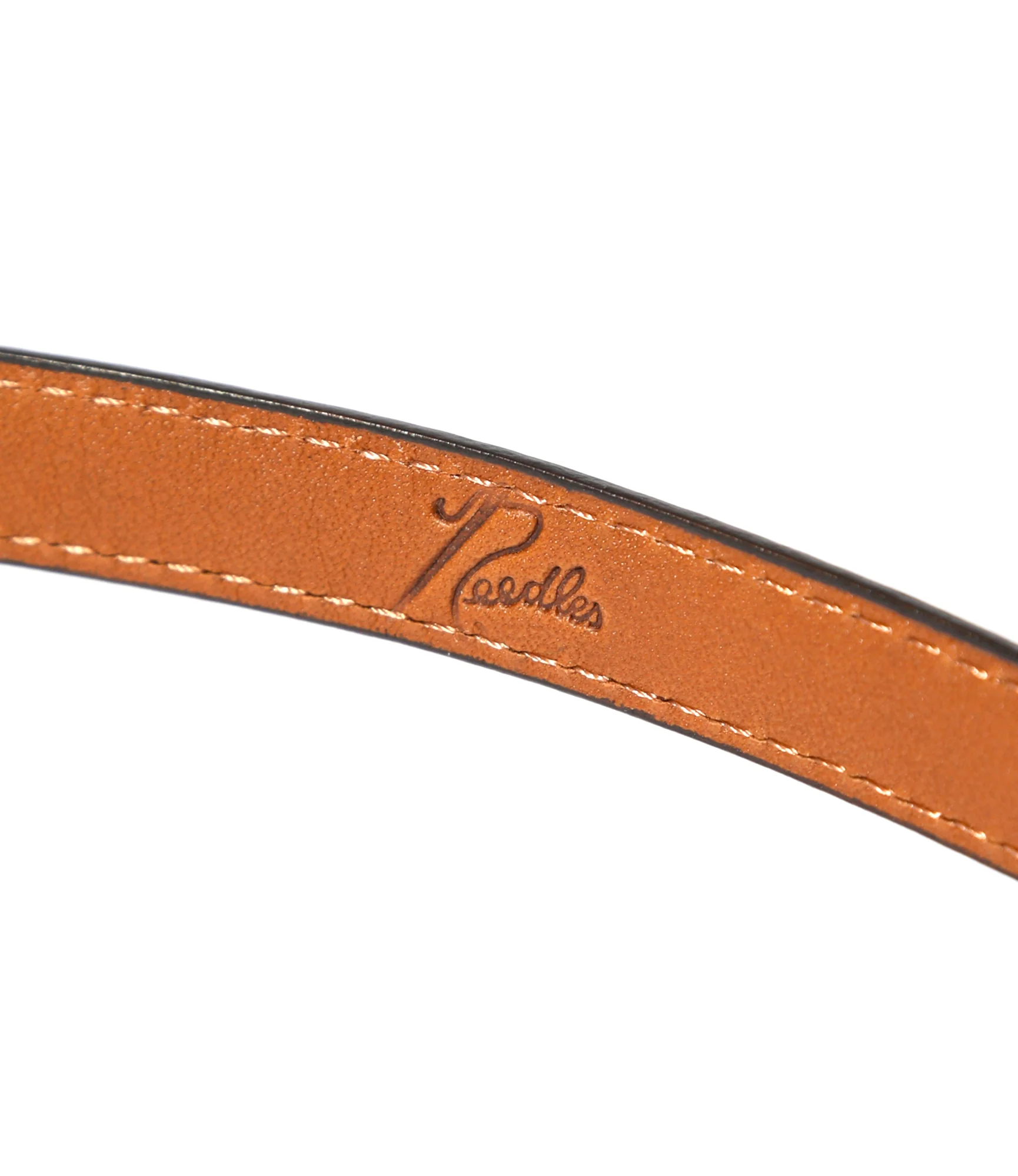 Peace Buckle Narrow Belt - Brown - Steer Lthr. - Image 3