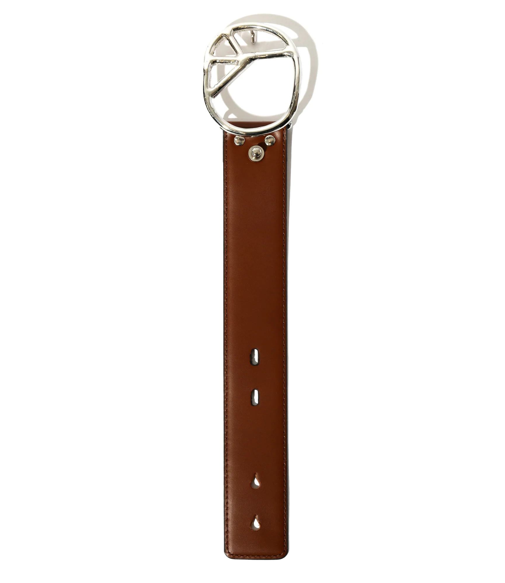 Peace Buckle Bracelet - Brown - Steer Lthr - Image 3