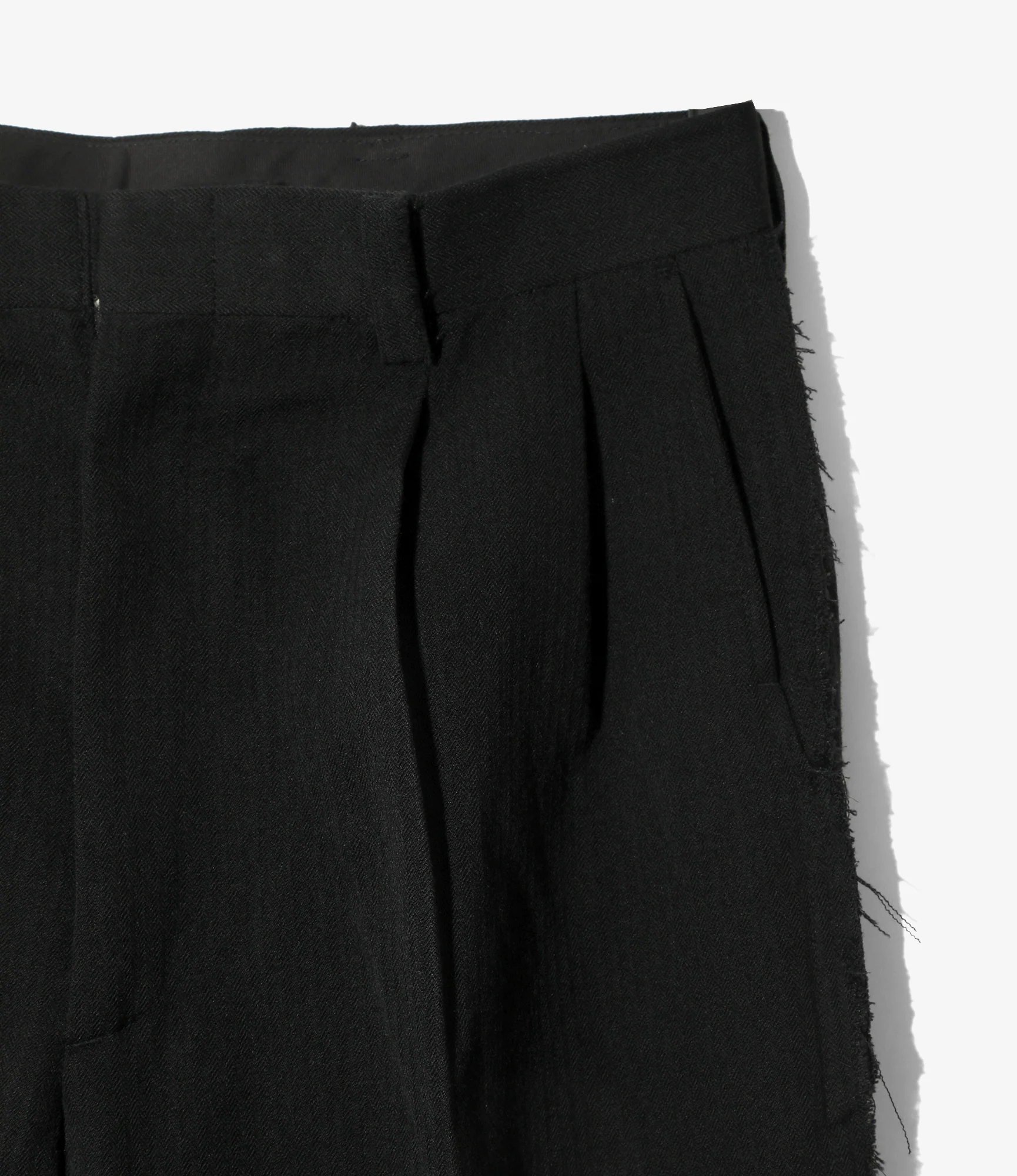 Raw Edge Trouser - Black - W/L Herringbone - Image 3