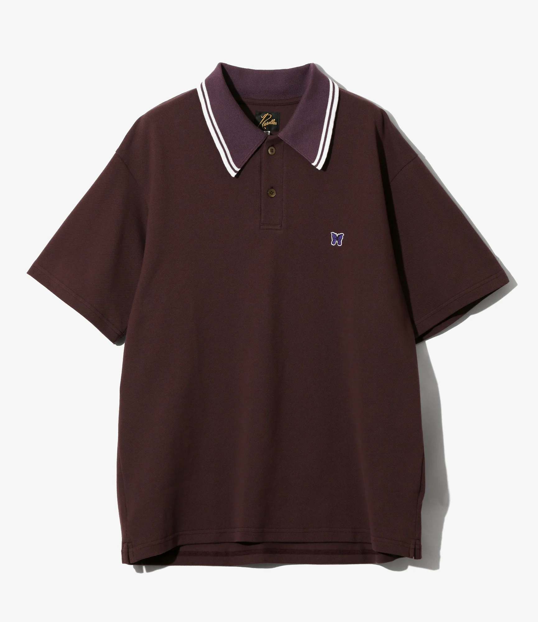 Regular Collar Polo Shirt - Purple - Cotton Pique