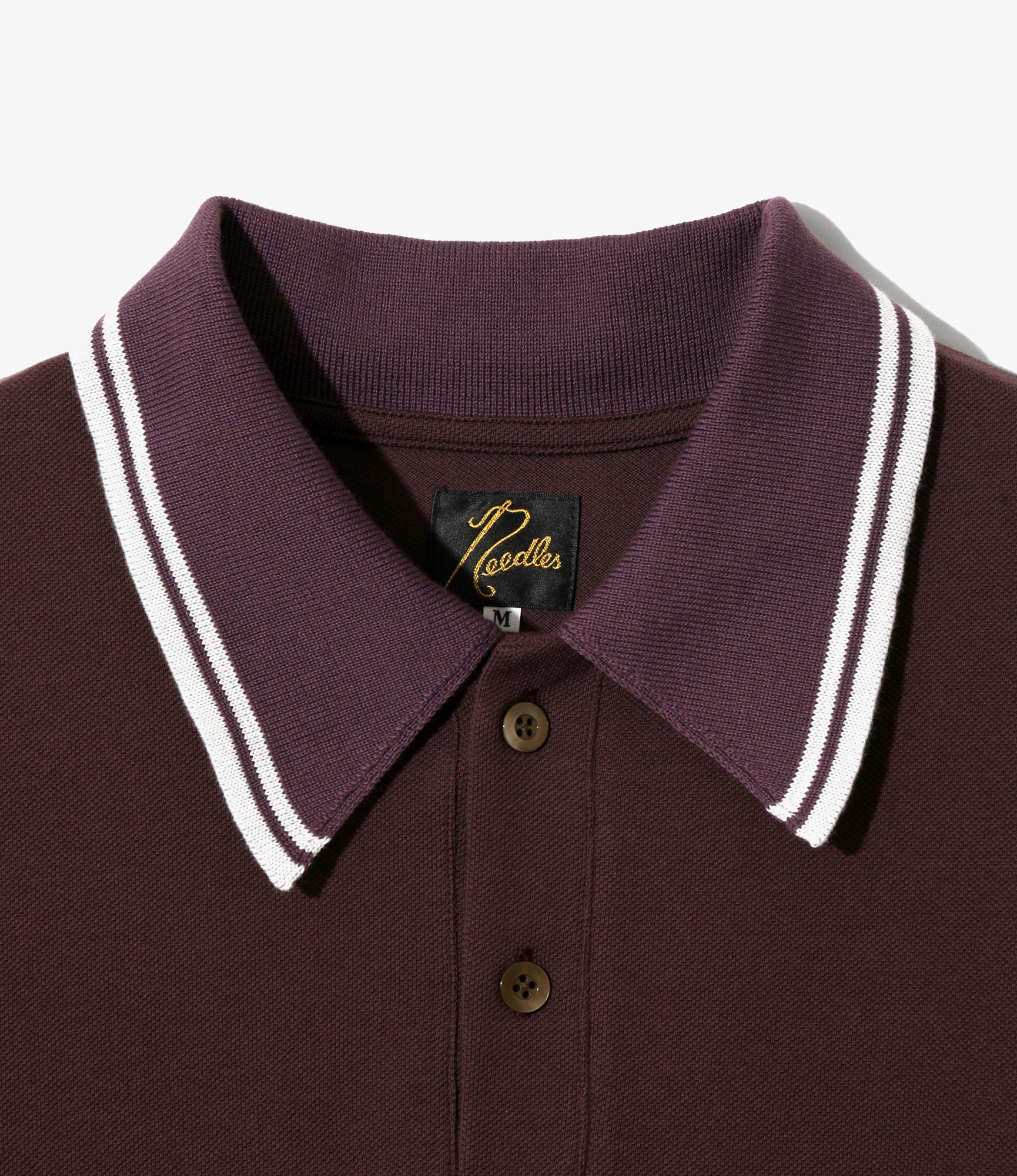 Regular Collar Polo Shirt - Purple - Cotton Pique - Image 2