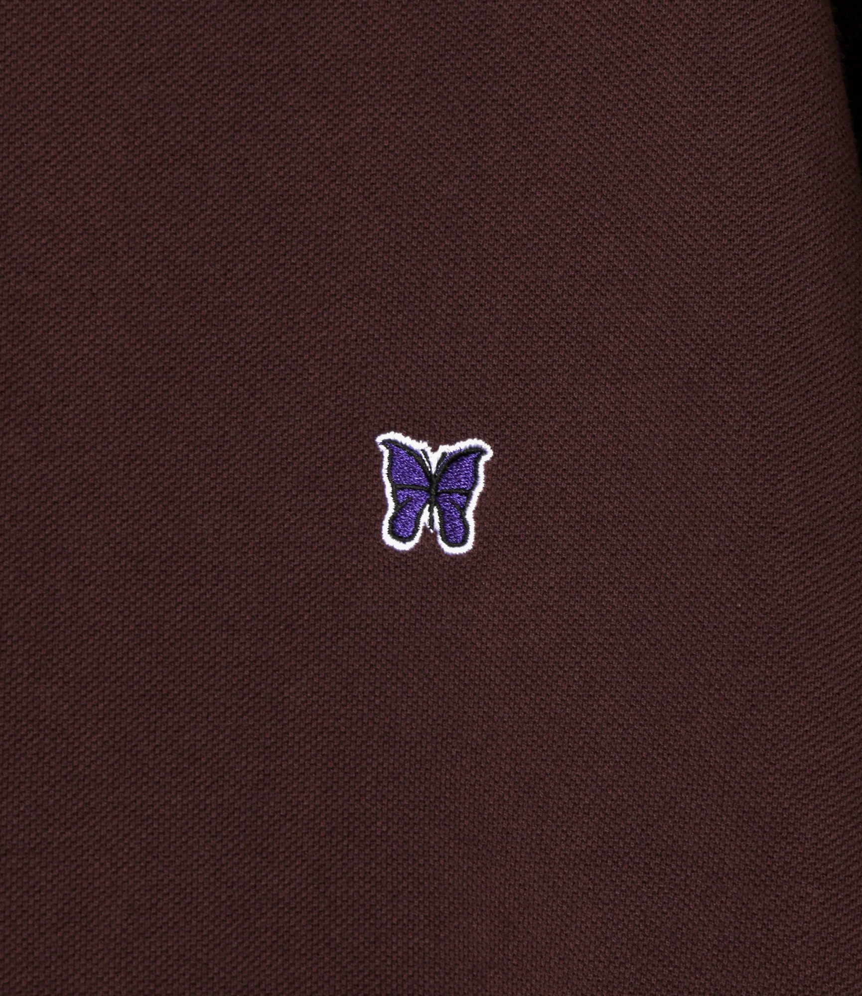 Regular Collar Polo Shirt - Purple - Cotton Pique - Image 3