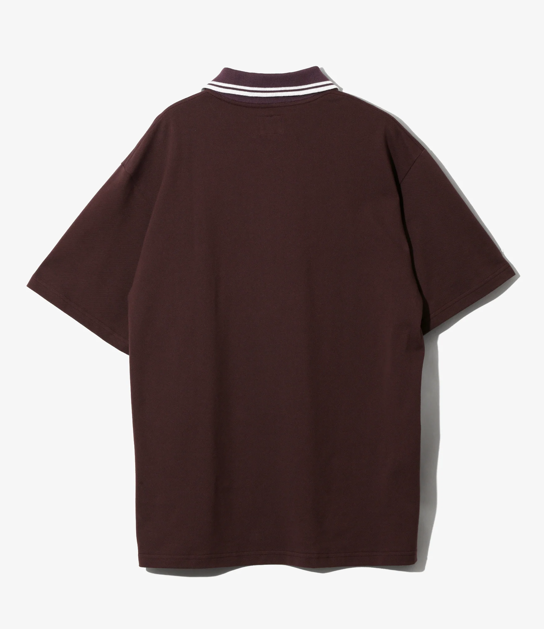 Regular Collar Polo Shirt - Purple - Cotton Pique - Image 4