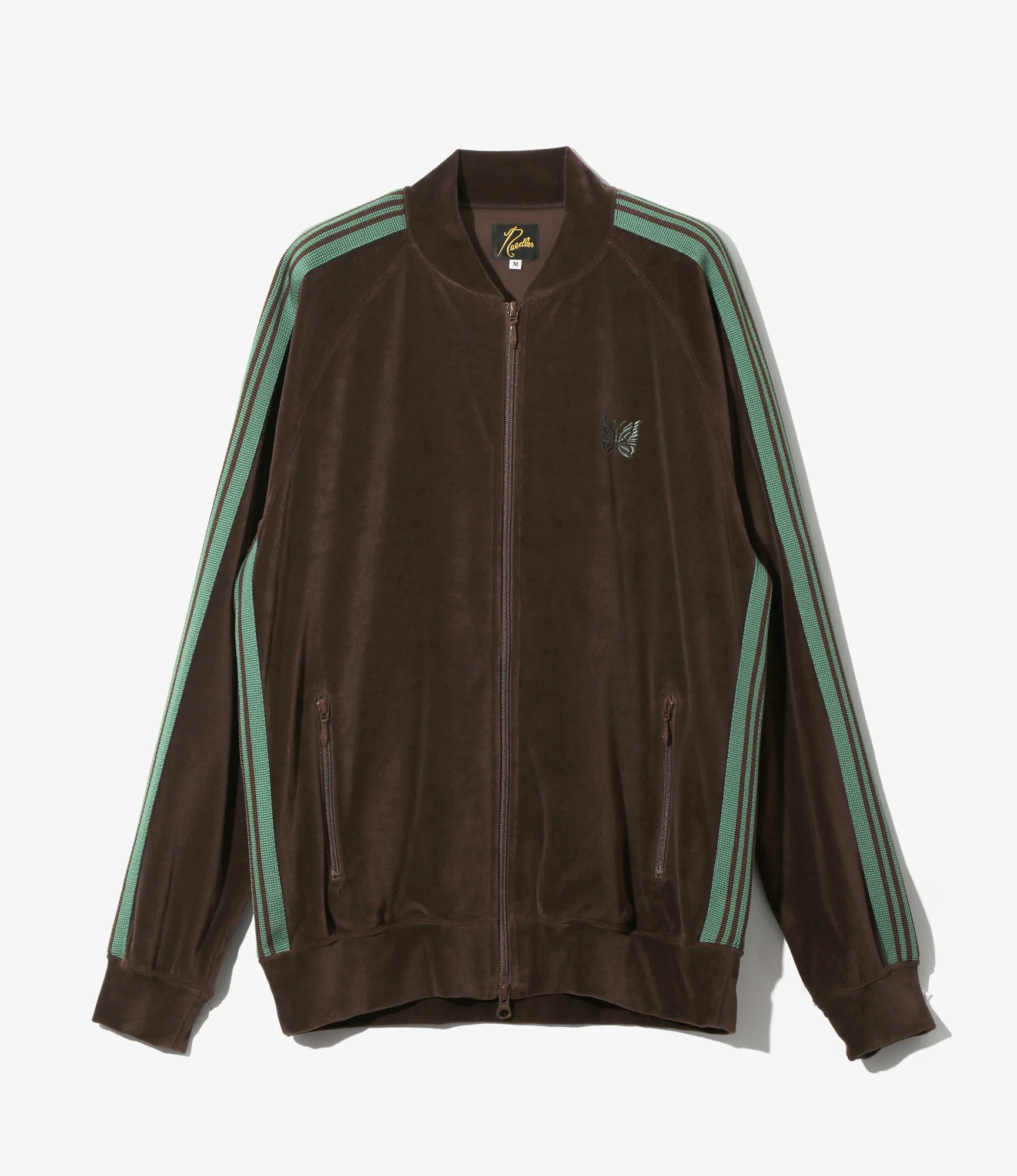 Rib Collar Track Jacket - Brown - C/PE Velour