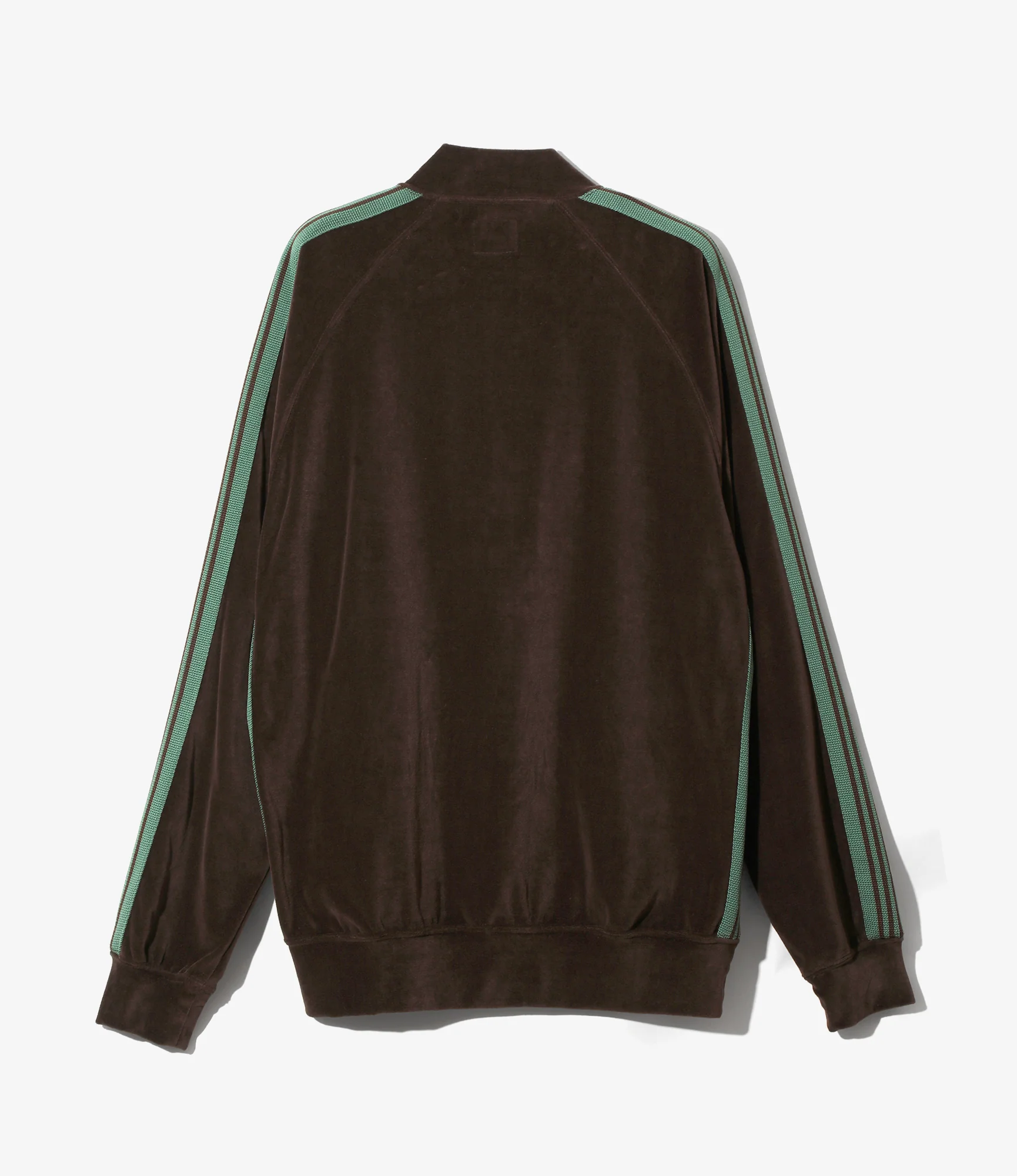Rib Collar Track Jacket - Brown - C/PE Velour - Image 4