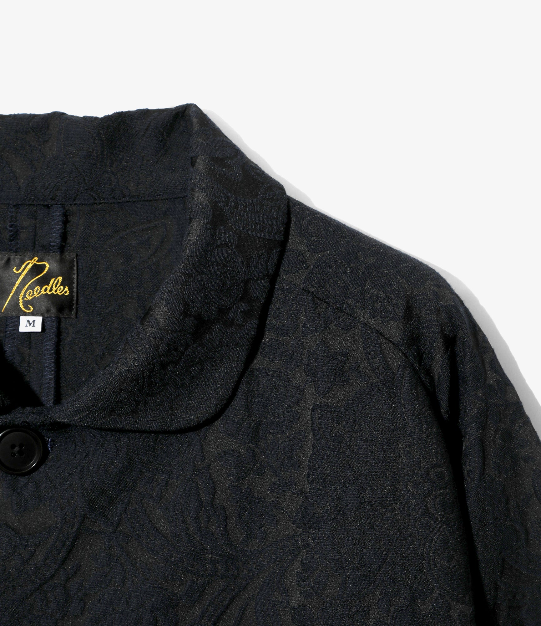 Round Collar Jacket - Navy - Calico Jacquard - Image 2