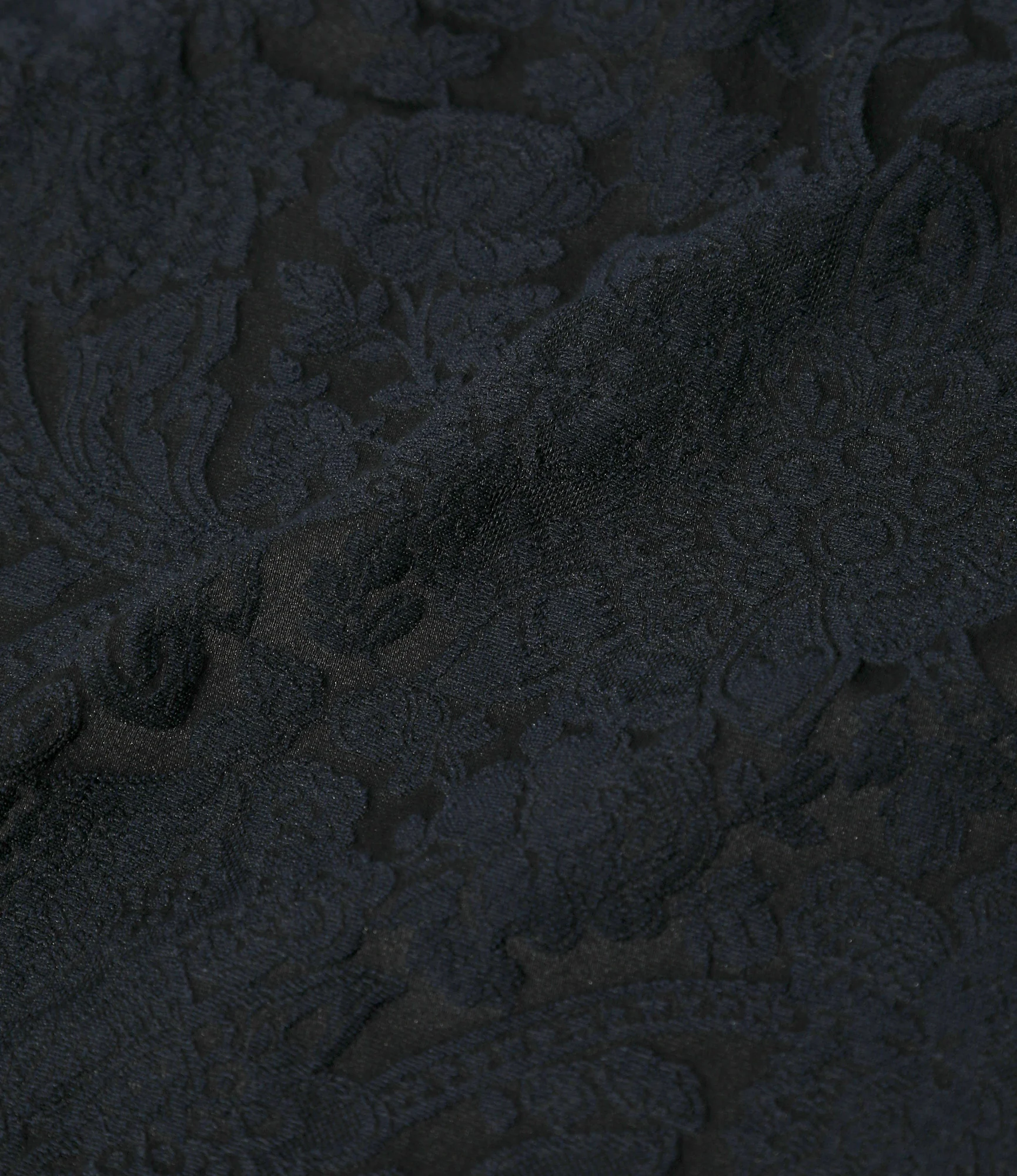 Round Collar Jacket - Navy - Calico Jacquard - Image 4