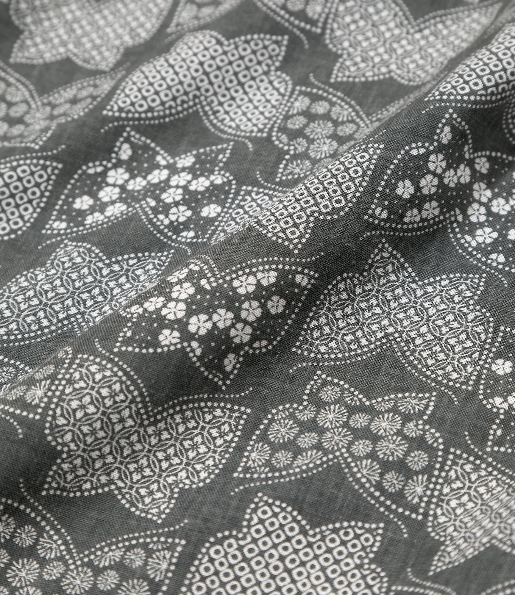 S/S Italian Collar Shirt - Charcoal - Papillon Print - Image 6