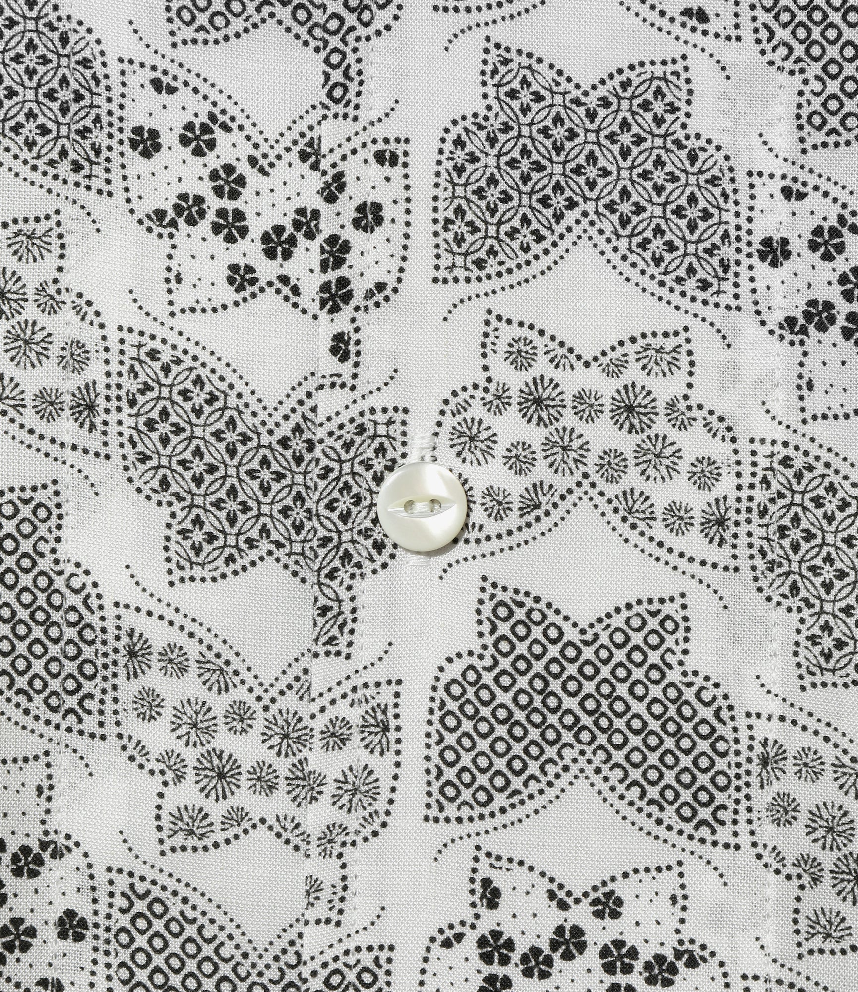 S/S Italian Collar Shirt - White - Papillon Print - Image 4