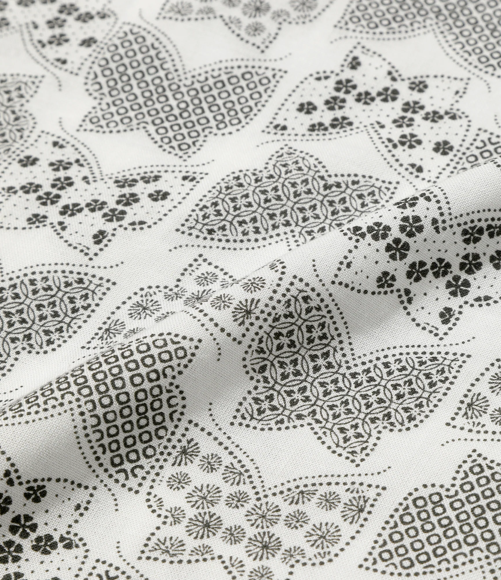 S/S Italian Collar Shirt - White - Papillon Print - Image 6