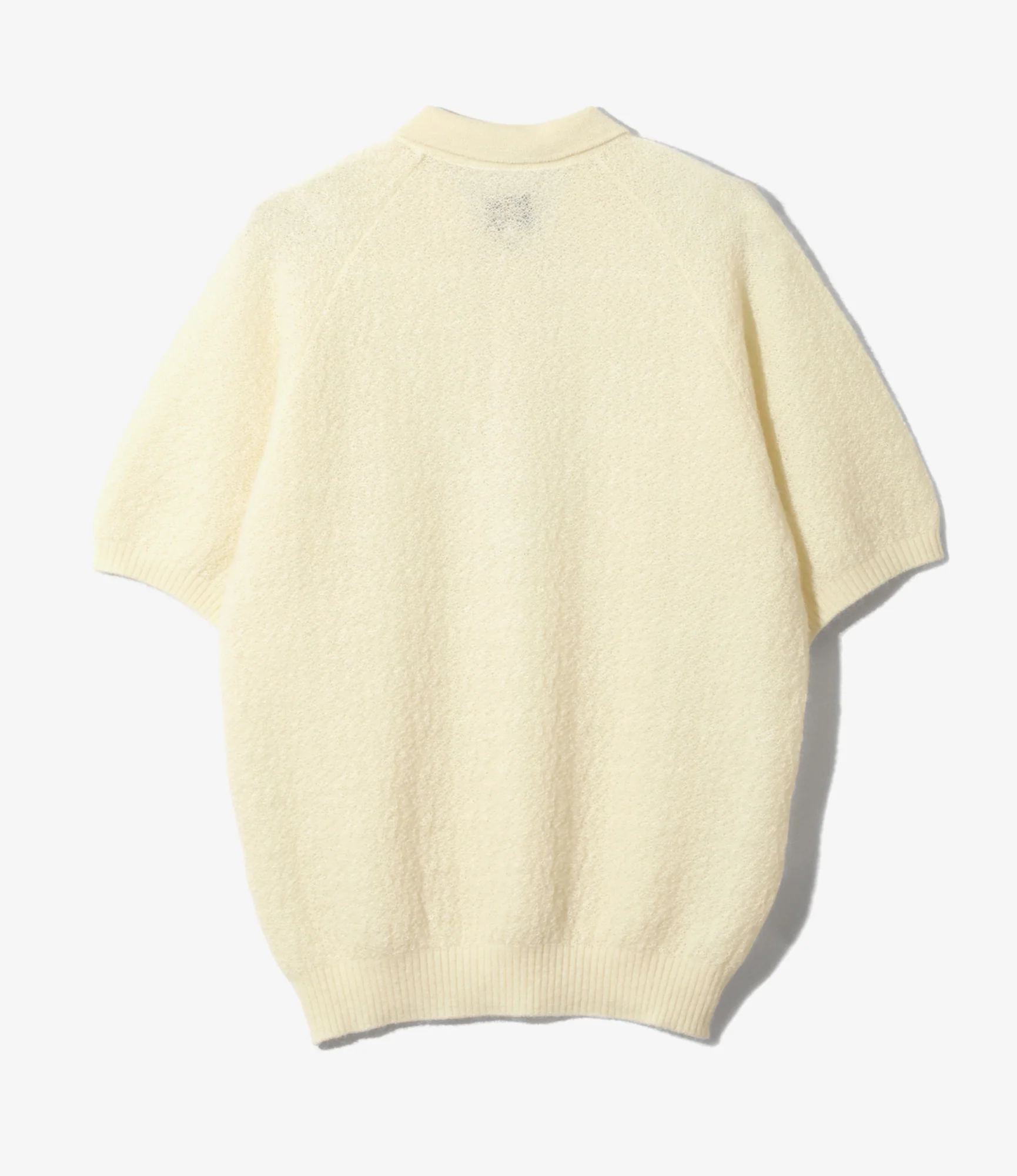 S/S Polo Sweater - Ivory - Crepe Weave - Image 3